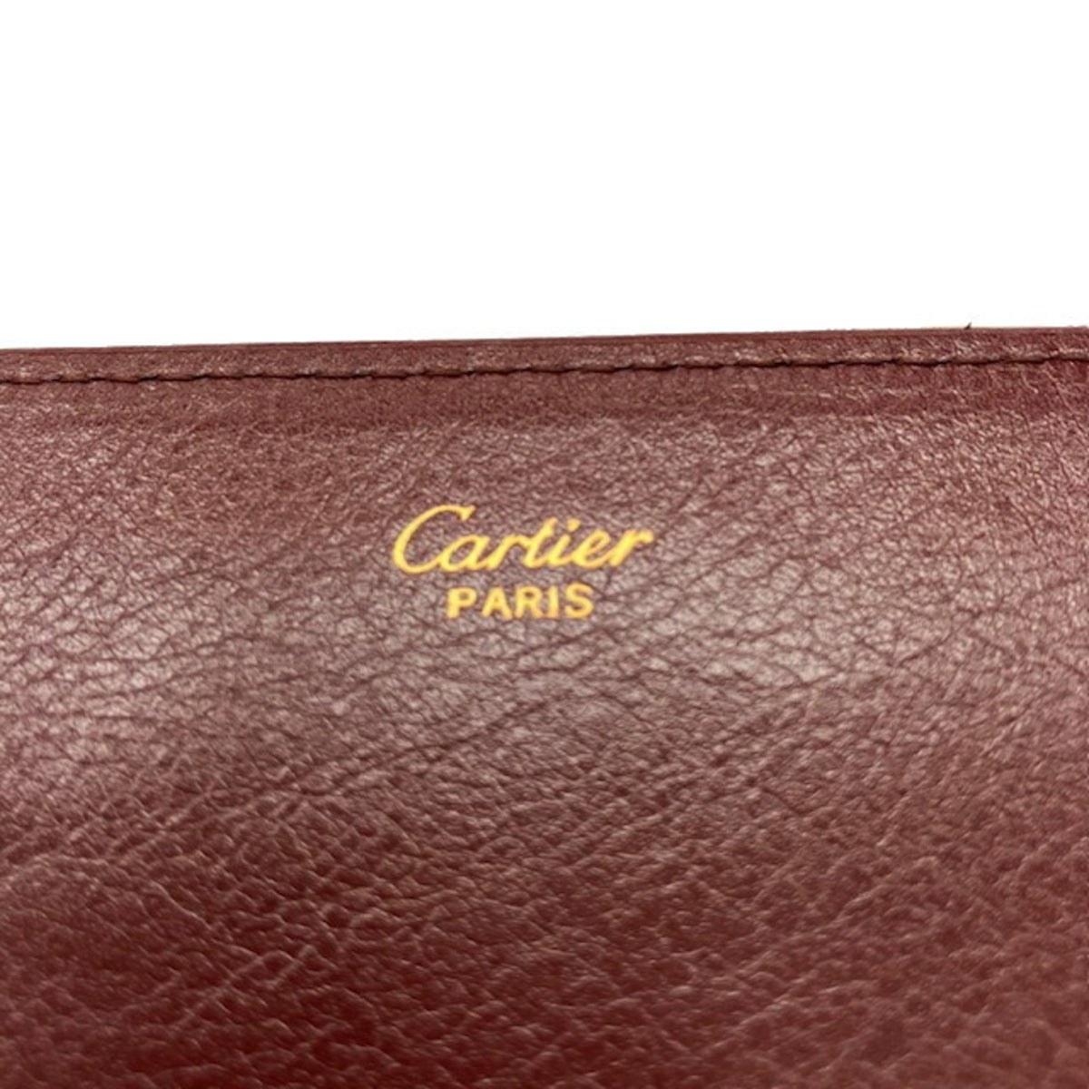 Cartier Bordeaux Leather Clutch Bag (Pre-Owned)