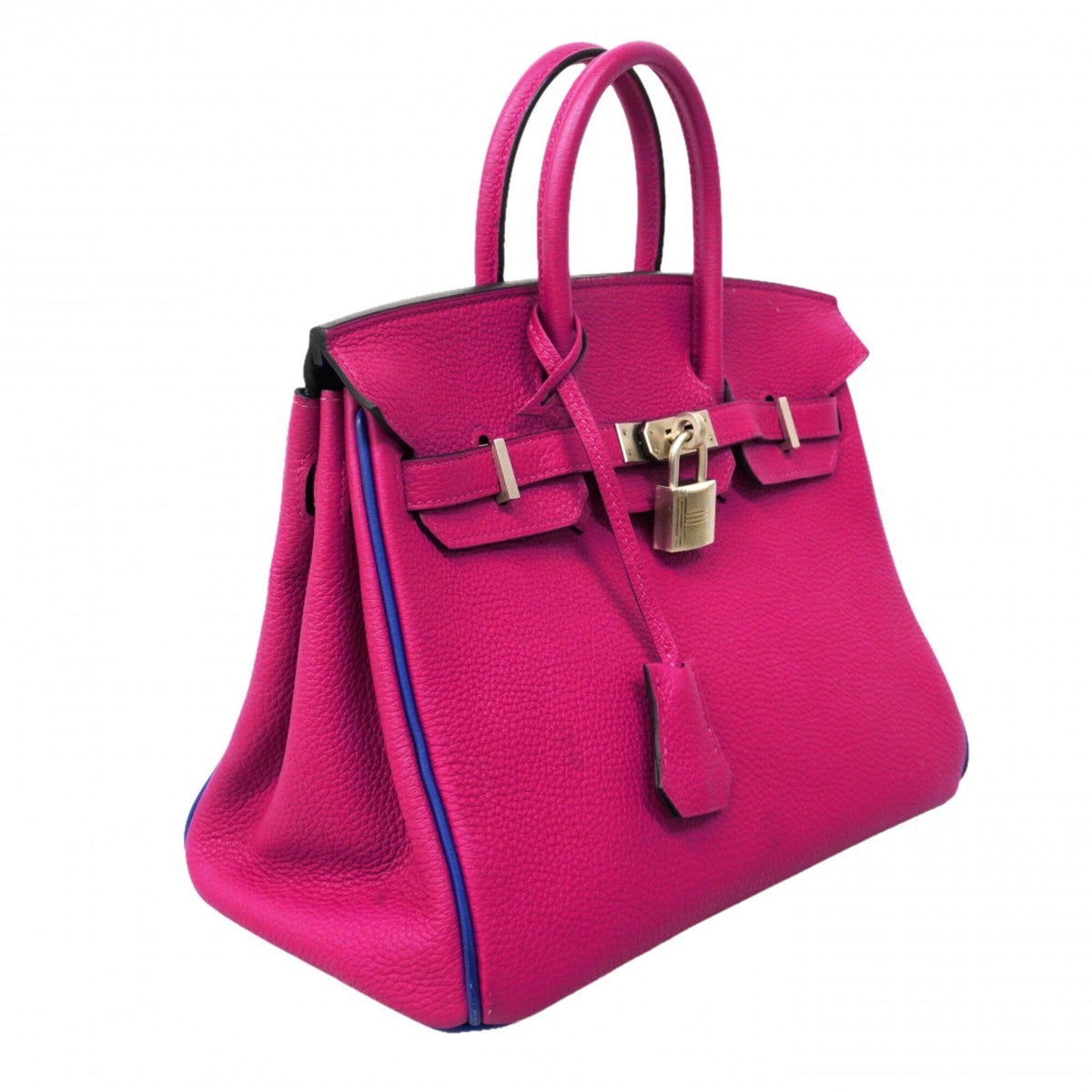 Hermes Blue Royal Rose Purple Togo Leather Handbag (Pre-Owned)