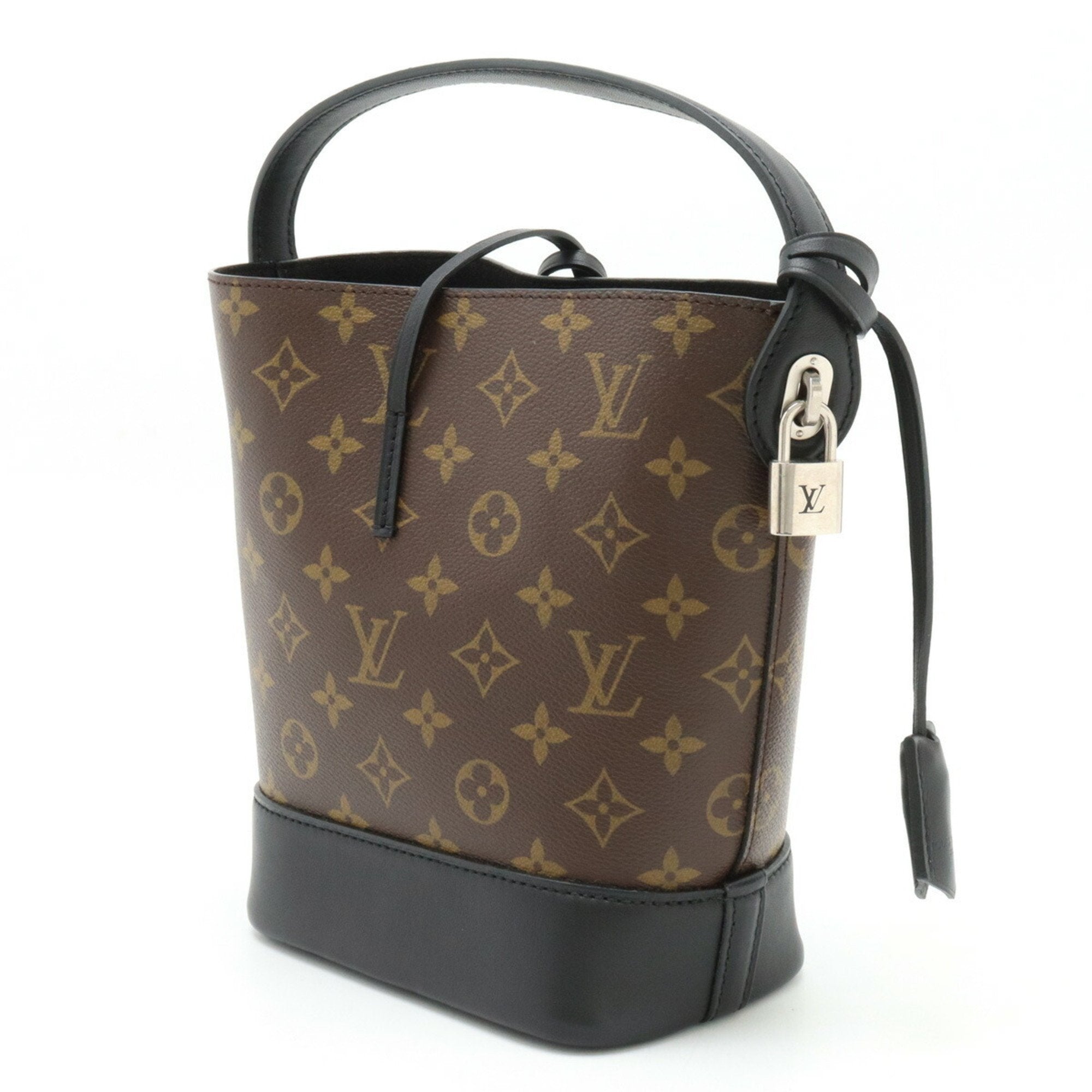 Louis Vuitton Black Noir Monogram Leather Handbag Pouch (Pre-Owned)