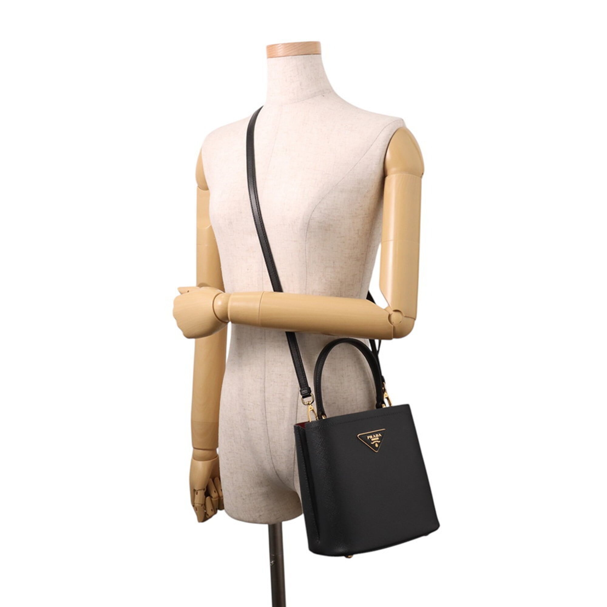 Prada Black Leather Handbag Shoulder Bag (Pre-Owned)