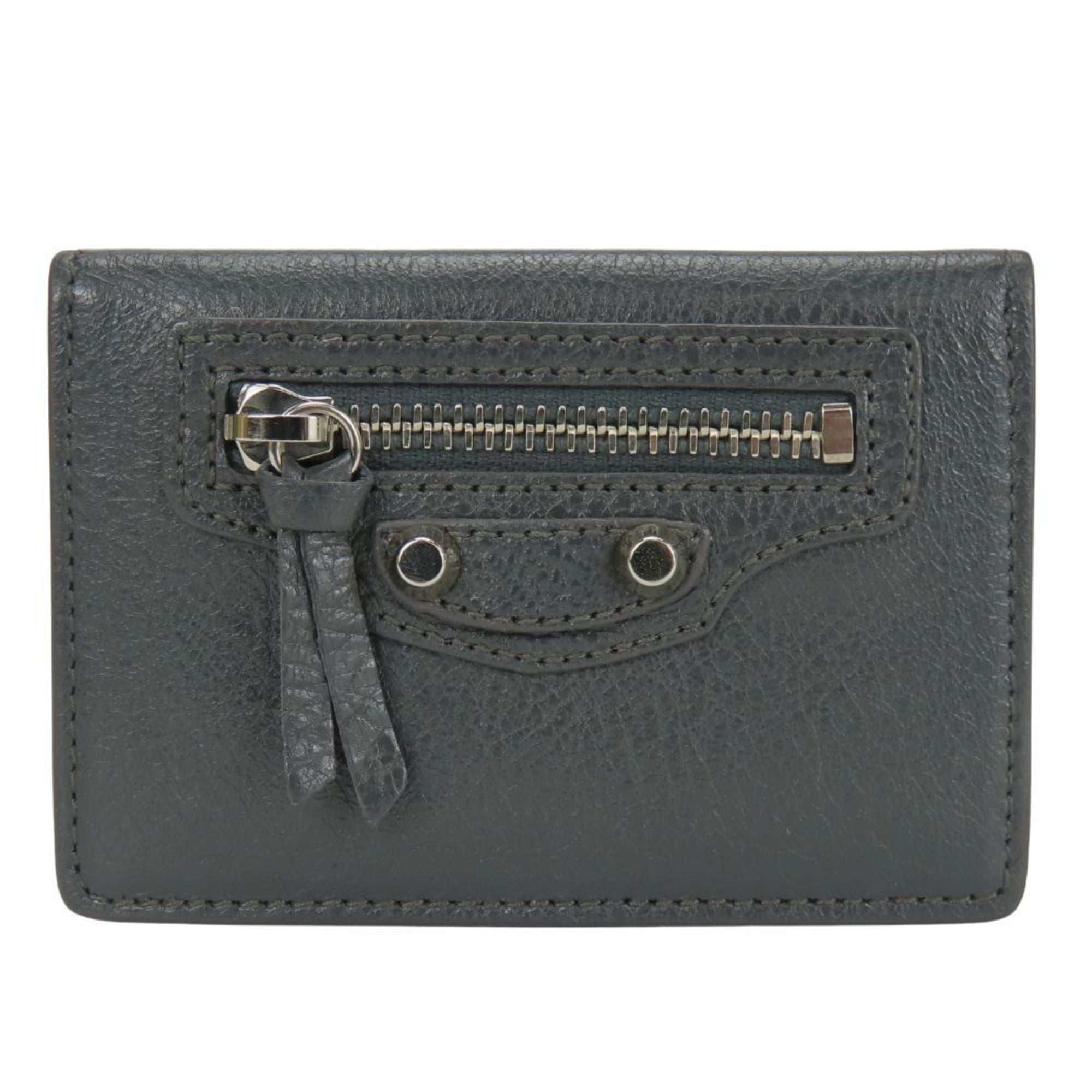 Balenciaga Gray Leather Wallet (Tri-Fold) (Pre-Owned)