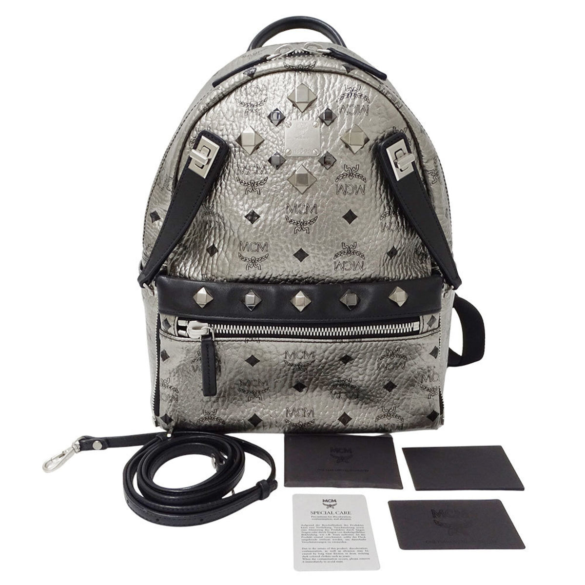 Mcm Black Canvas Handbag Pouch (Pre-Owned)