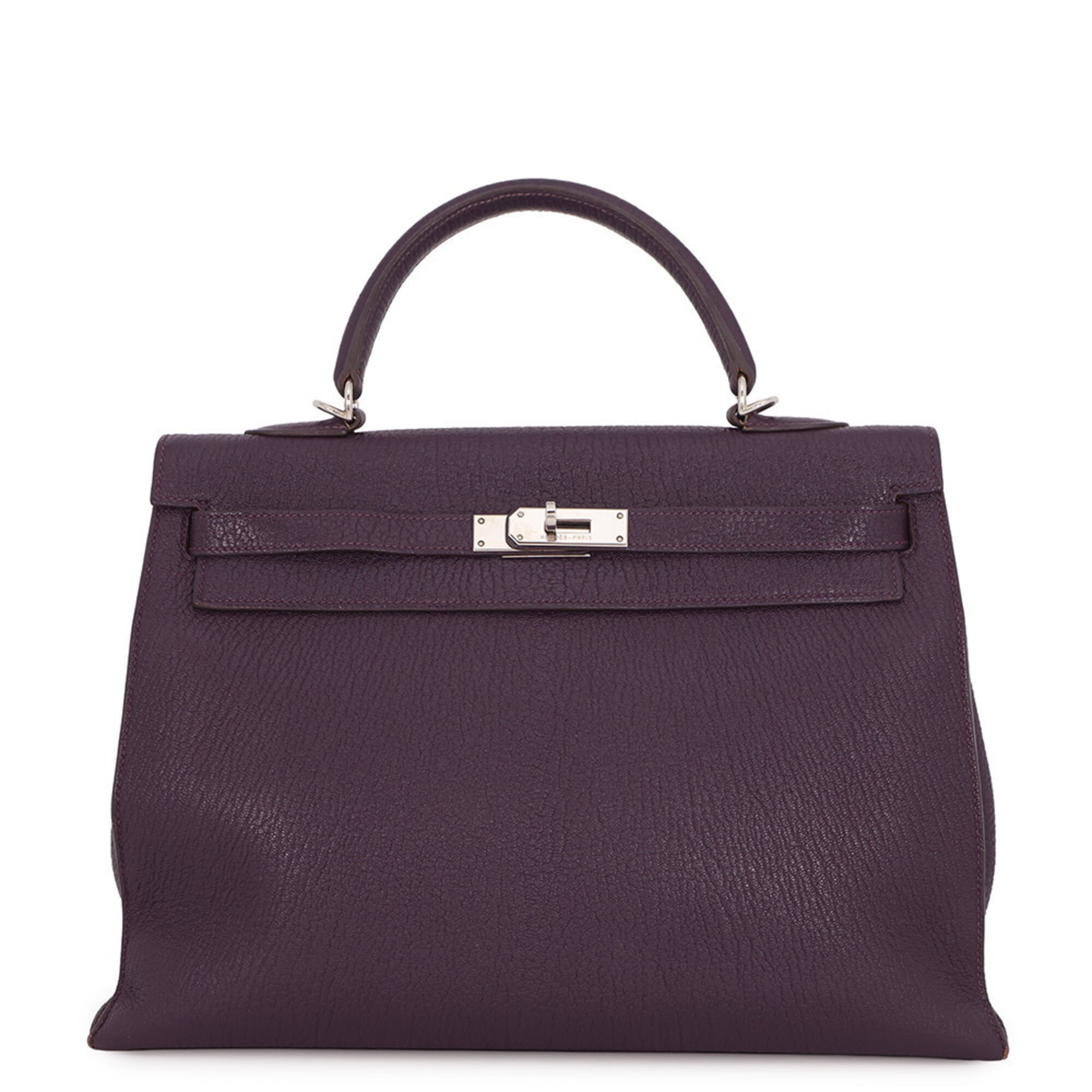 Hermes Cassis Chevre Coromandel Leather Handbag (Pre-Owned)