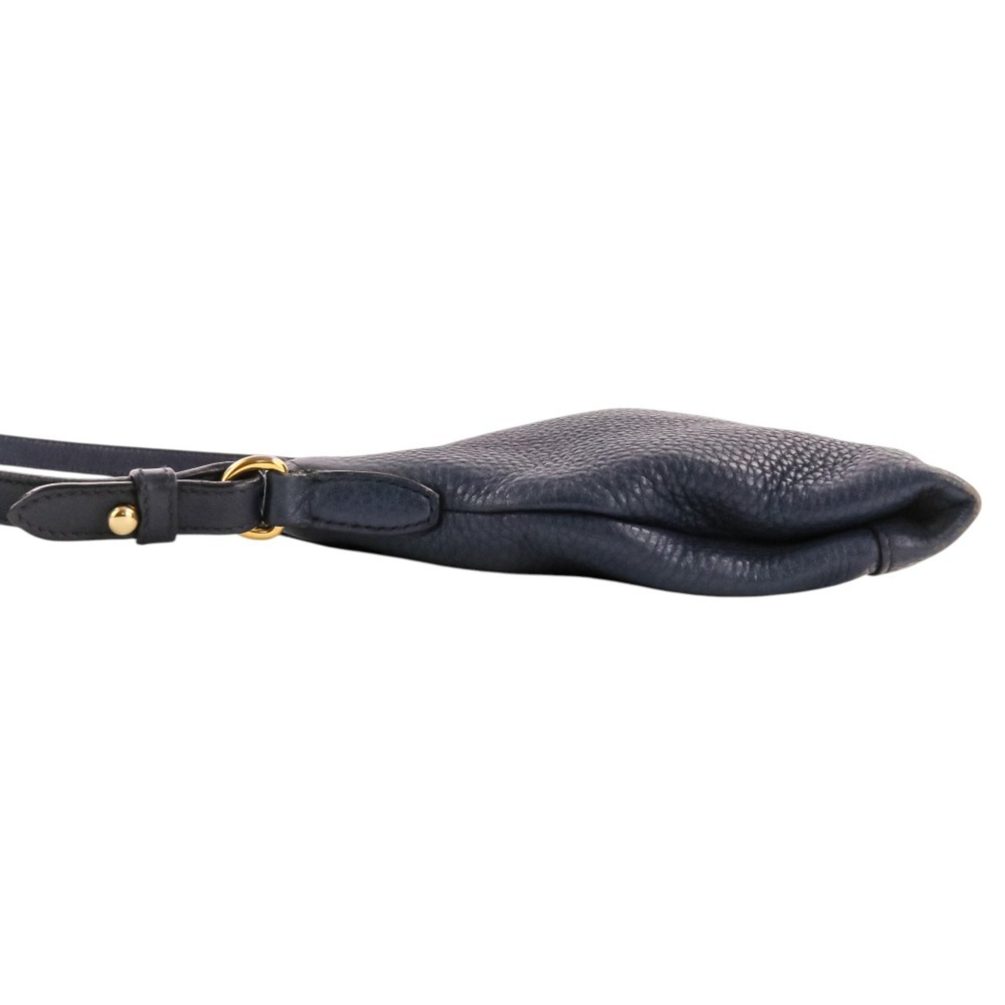 Prada Navy Leather Shoulder Bag (Pre-Owned)
