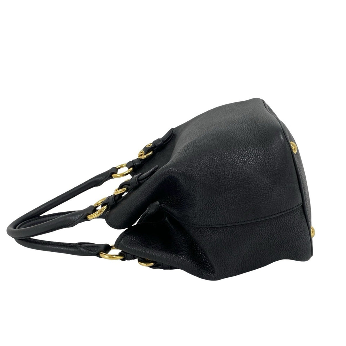 Miu Miu Black Leather Handbag Shoulder Bag Tote Bag (Pre-Owned)