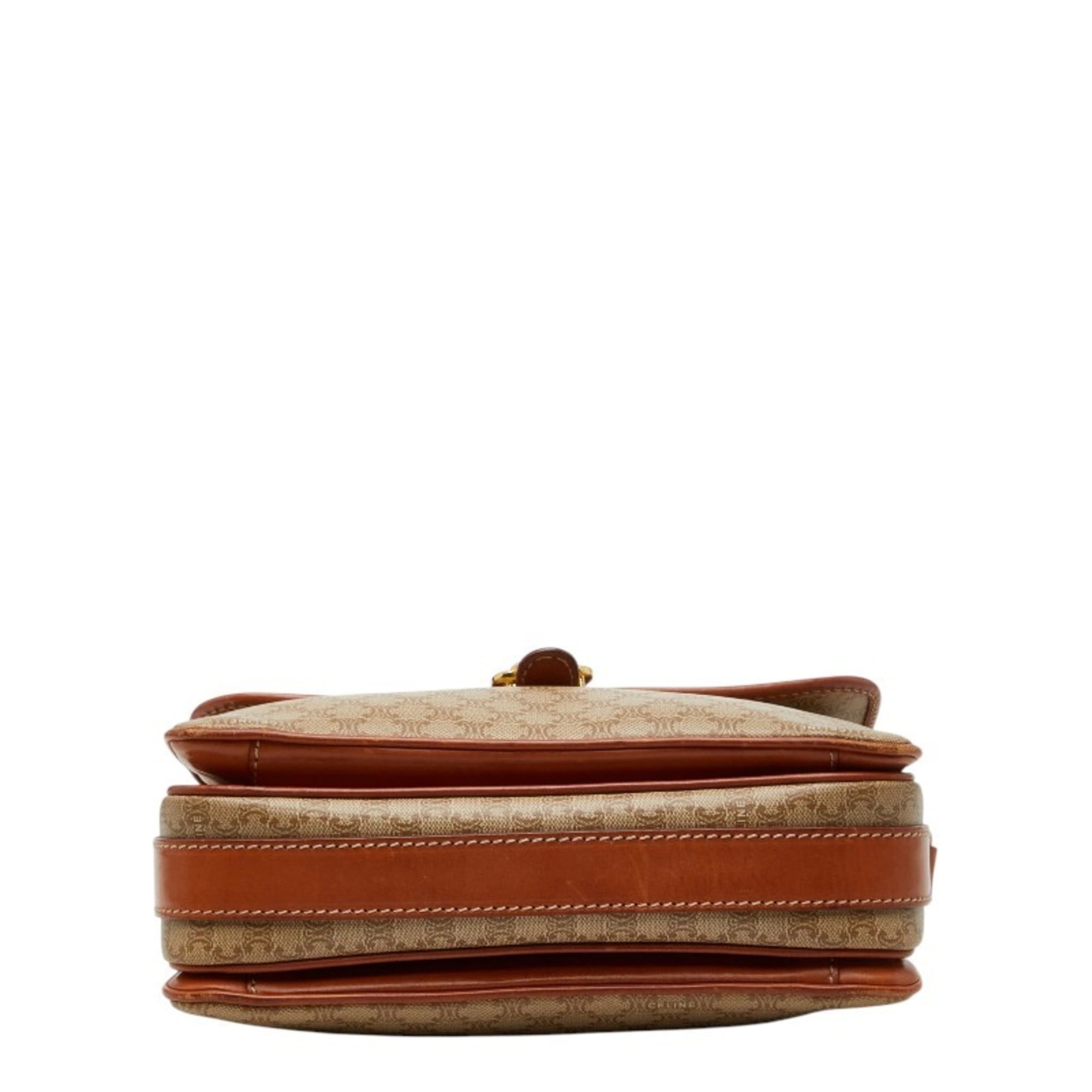 Celine Beige Brown Pvc Leather Shoulder Bag (Pre-Owned)