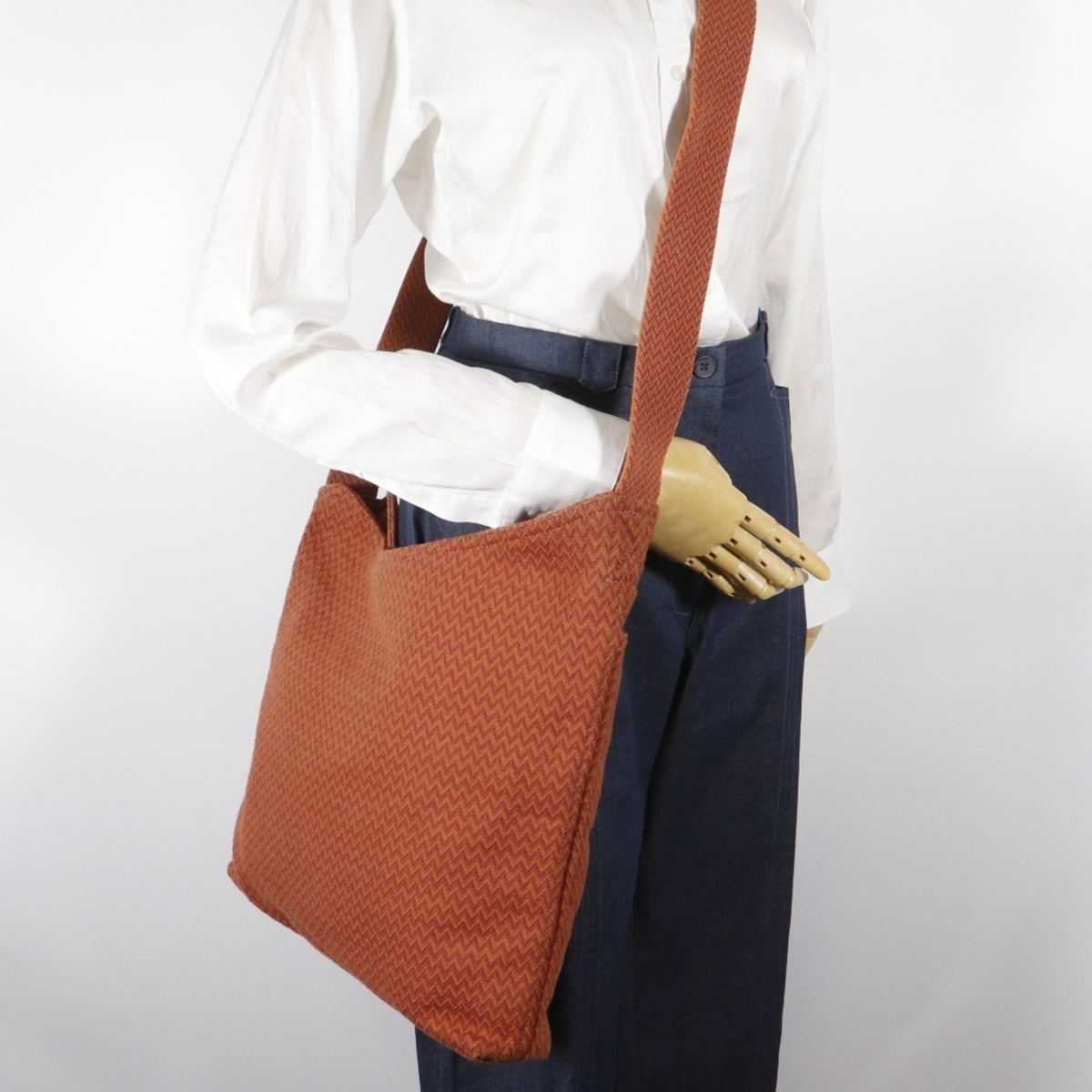 Hermes Orange Canvas Shoulder Bag (Pre-Owned)