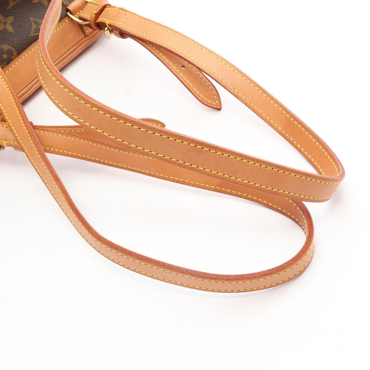 Louis Vuitton Brown Coated Canvas Leather Backpack Handbag (Pre-Owned)