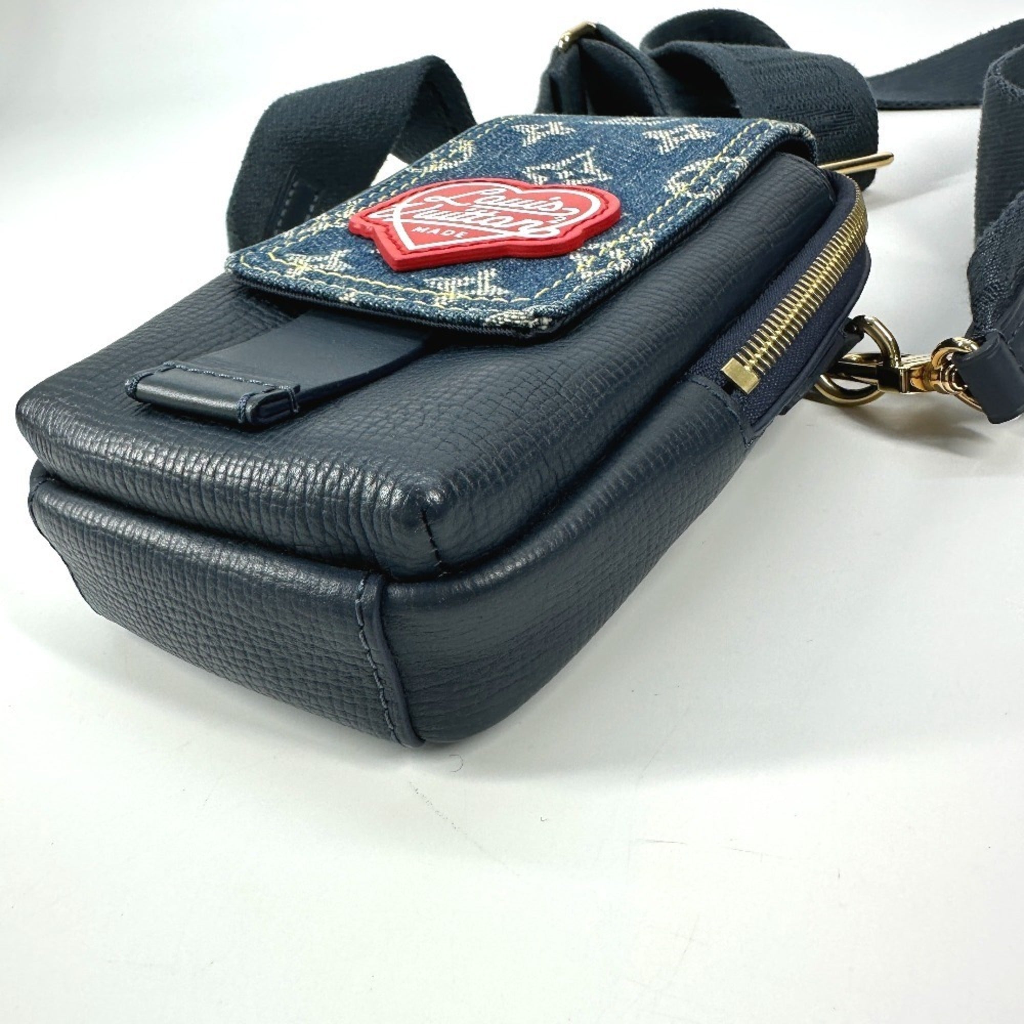 Louis Vuitton Blue Denim Leather Pochette Pouch Shoulder Bag (Pre-Owned)