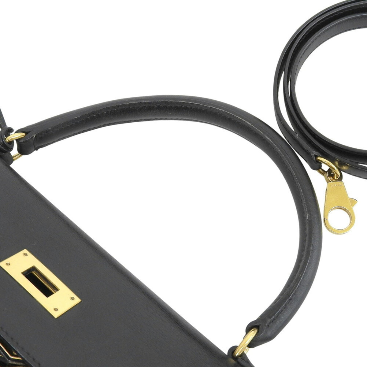 Hermes Black Box Calf Leather Handbag (Pre-Owned)