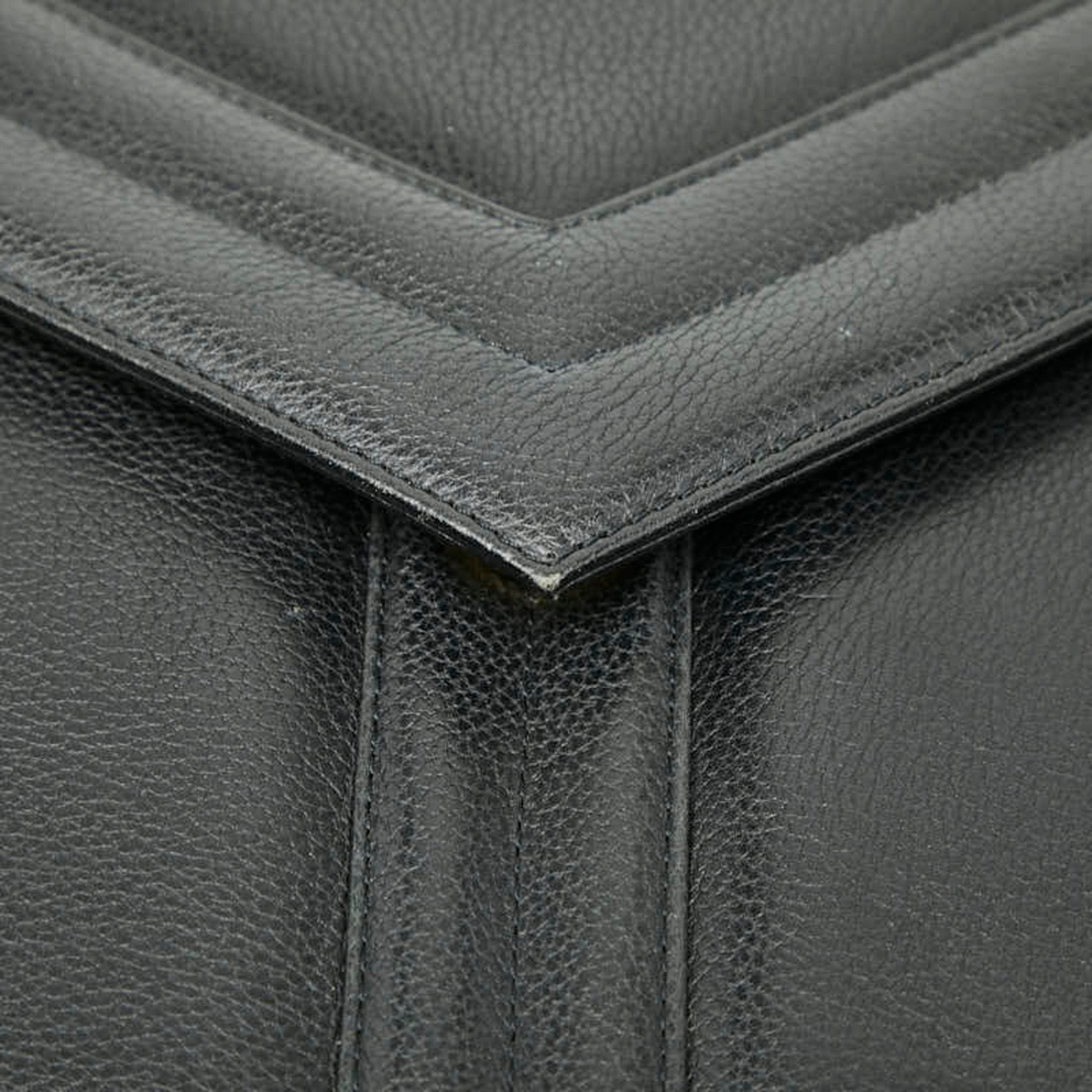 Saint Laurent Black Leather Clutch Bag (Pre-Owned)