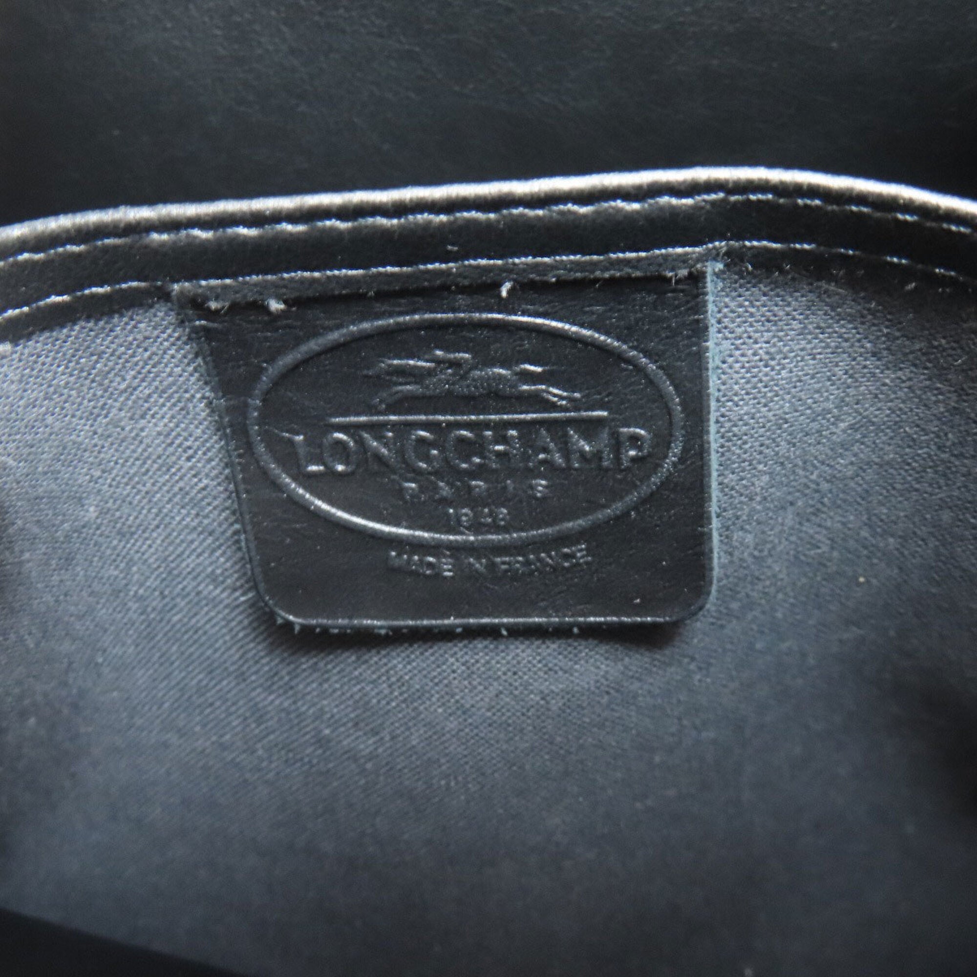 Longchamp Black Leather Handbag (Pre-Owned)