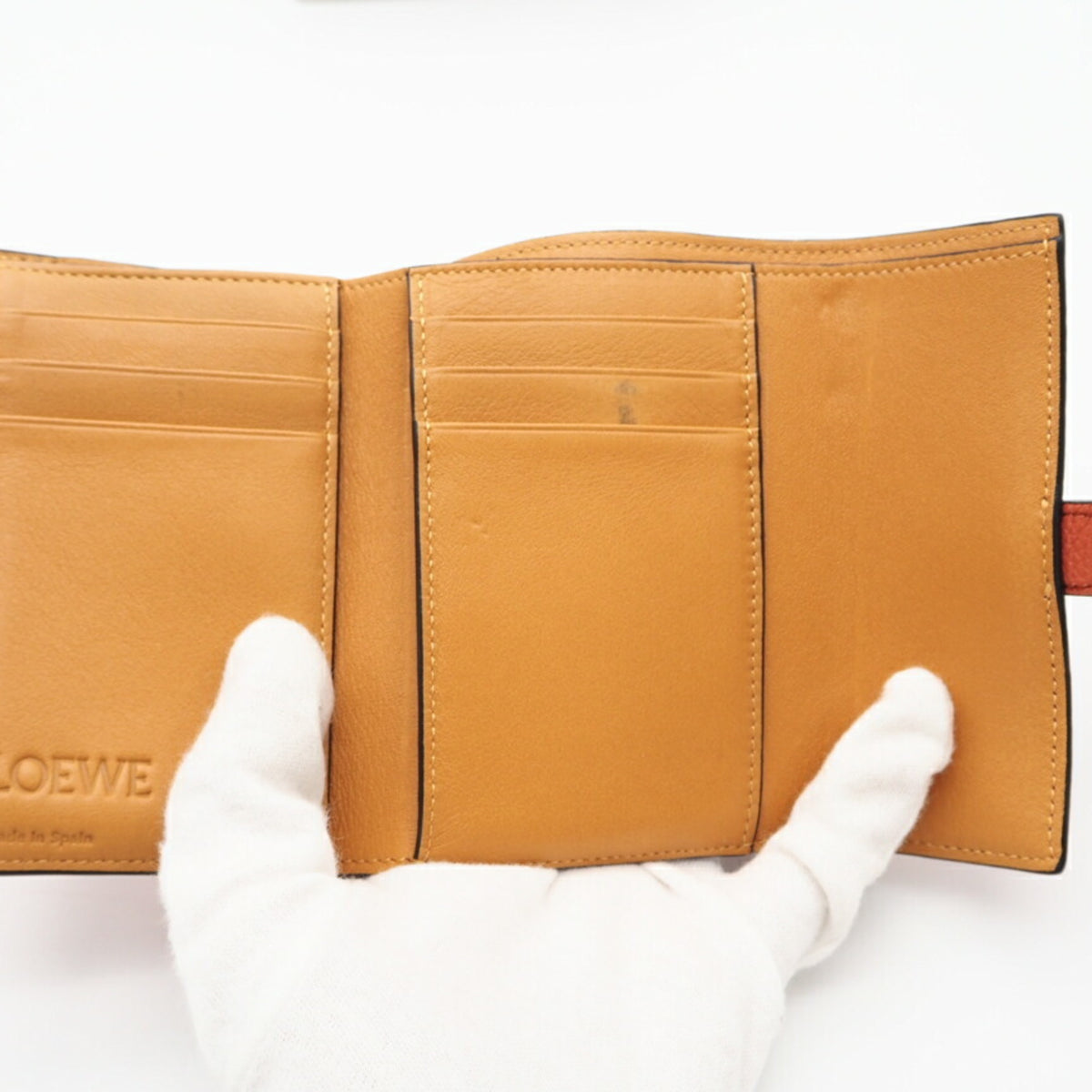 Loewe Orange Leather Wallet (Tri-Fold) (Pre-Owned)