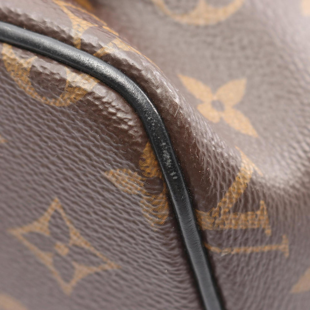 Louis Vuitton Black Brown Coated Canvas Leather Backpack Handbag (Pre-Owned)