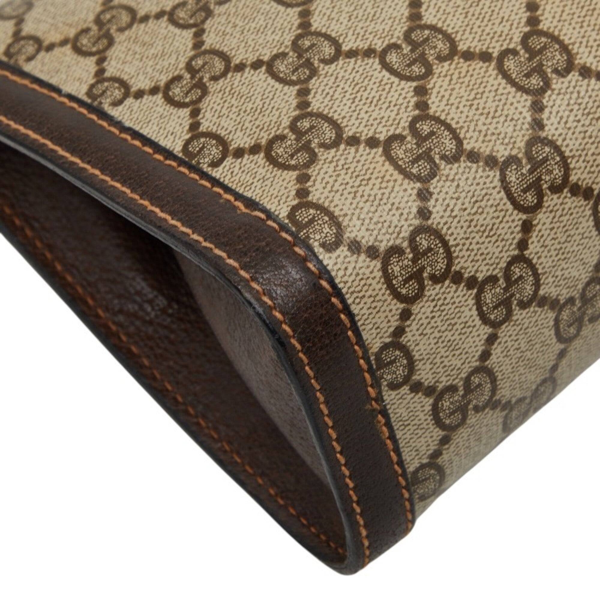Gucci Beige Brown Pvc Leather Clutch Bag (Pre-Owned)