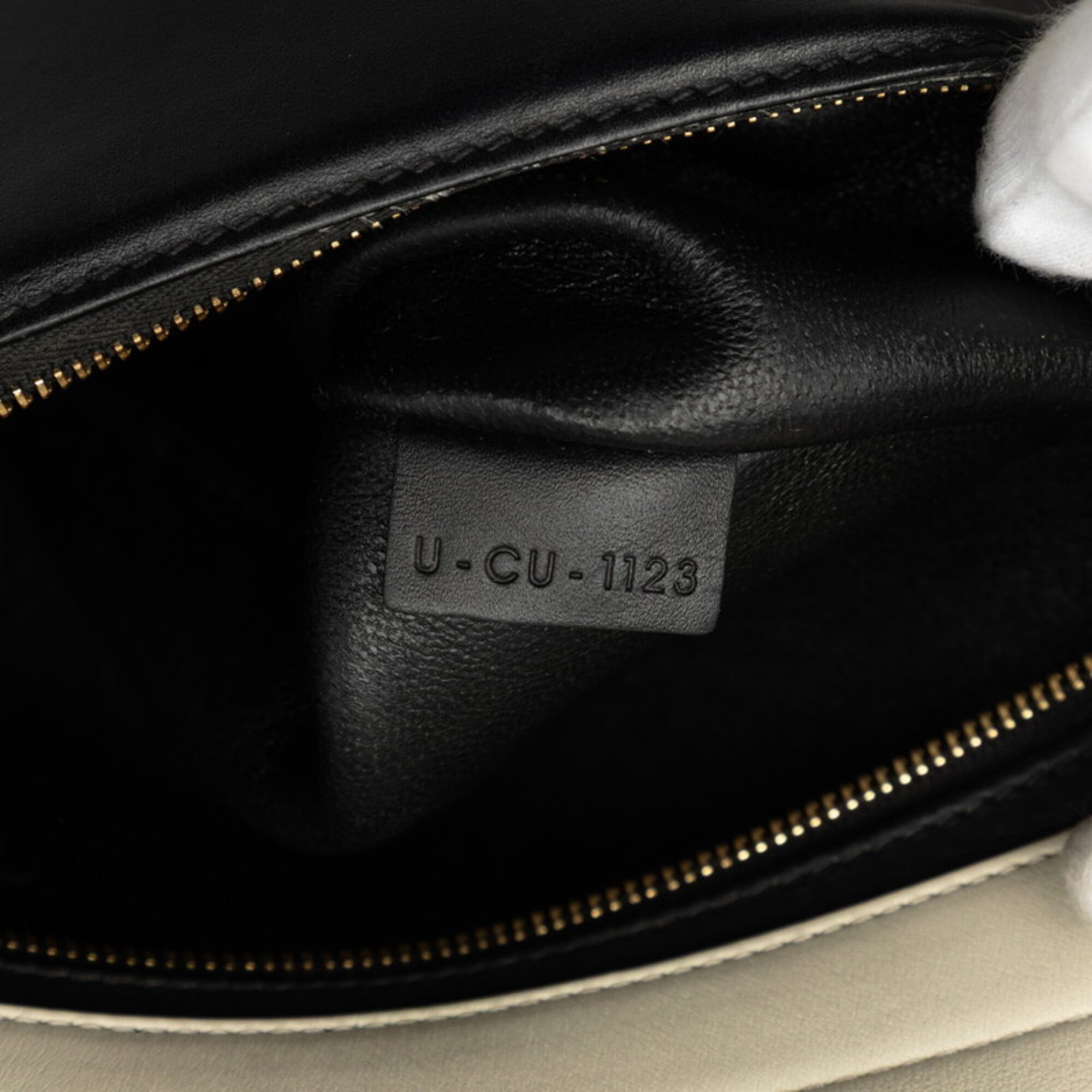 Celine Beige Black Gray Leather Handbag Shoulder Bag (Pre-Owned)