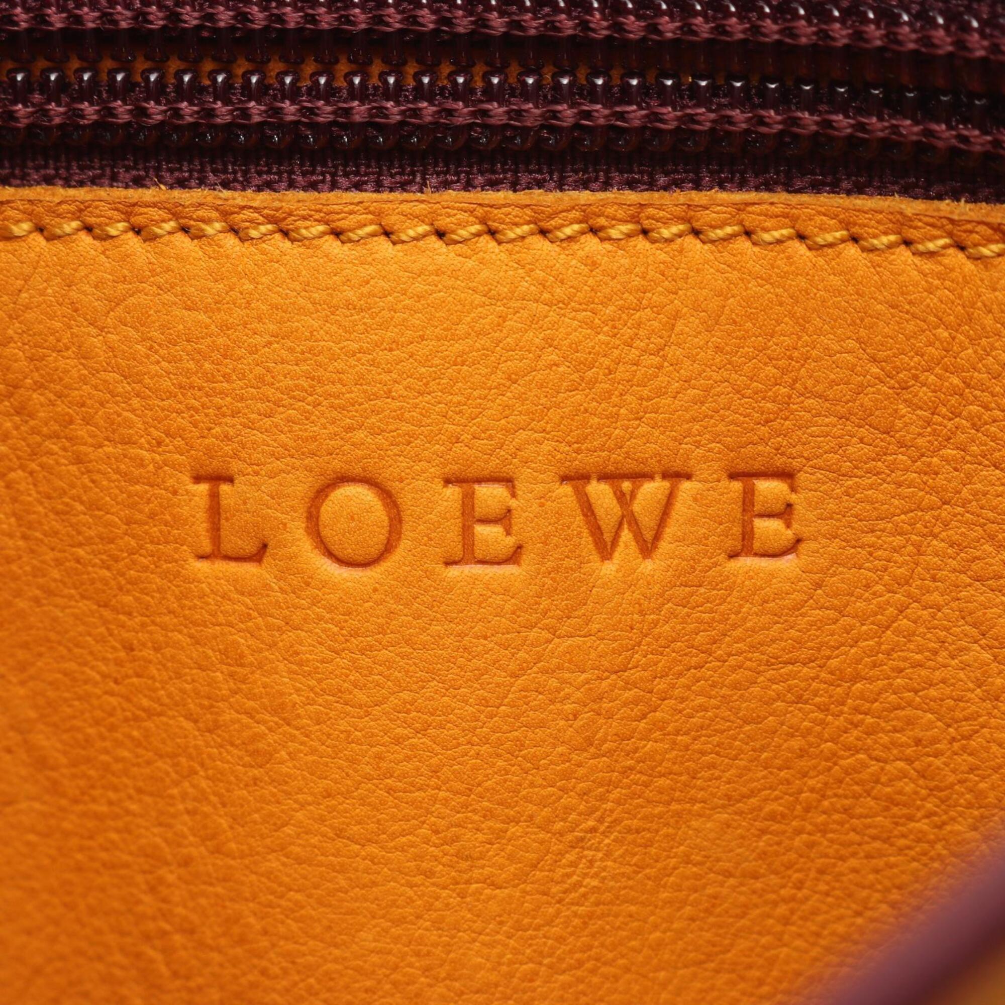 Loewe Bordeaux Yellow Suede Leather Handbag Tote Bag (Pre-Owned)