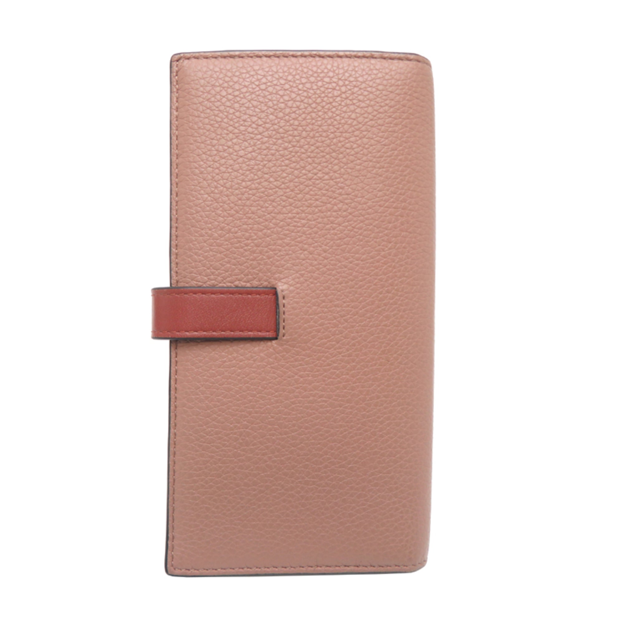 Loewe Beige Khaki Pink Leather Long Wallet (Bi-Fold) (Pre-Owned)