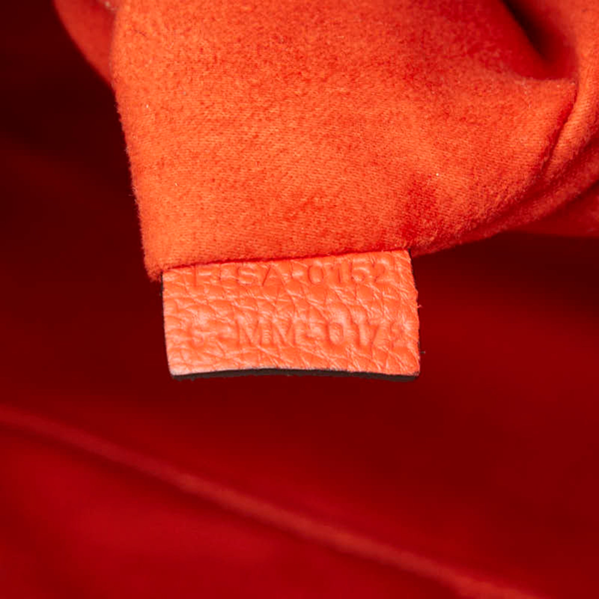 Celine Orange Red Color Leather Handbag (Pre-Owned)