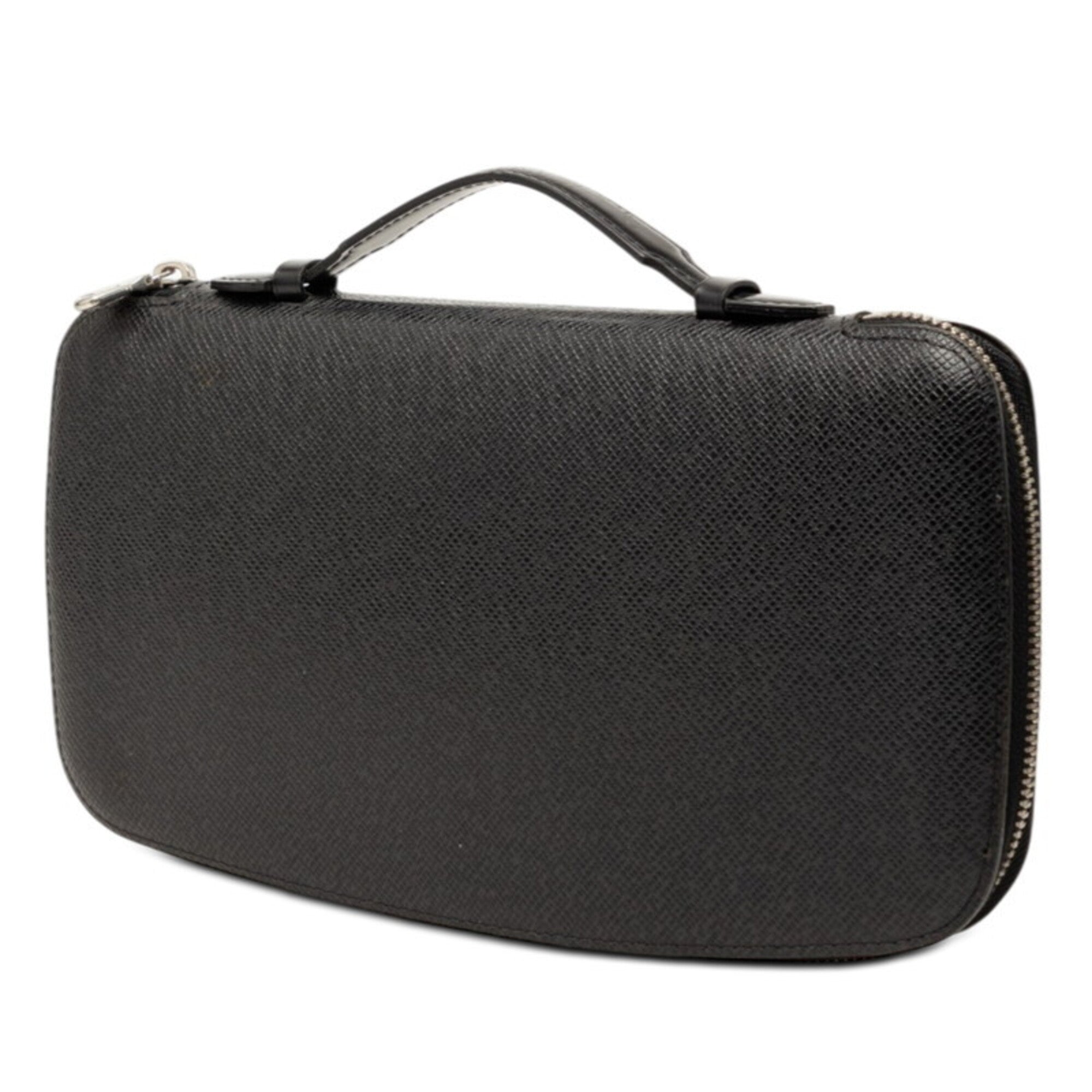 Louis Vuitton Black Leather Long Wallet (Bi-Fold) (Pre-Owned)