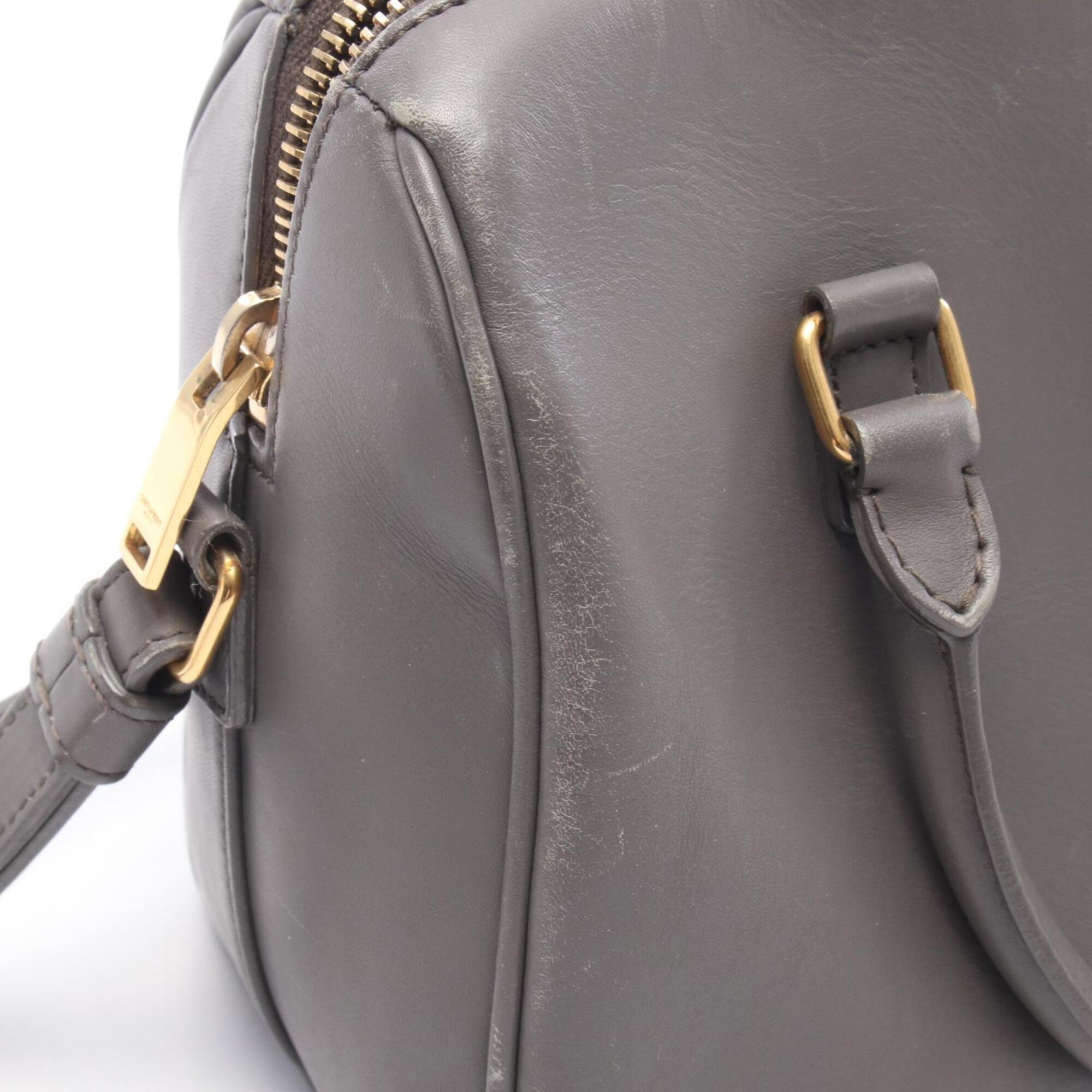 Saint Laurent Gray Leather Handbag (Pre-Owned)