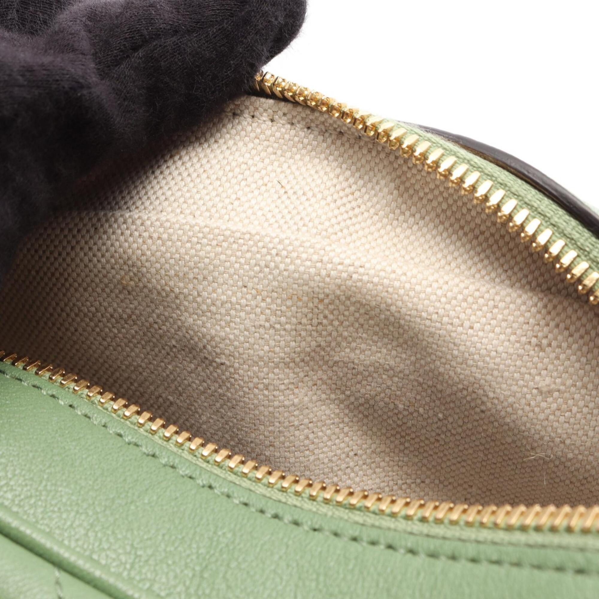 Gucci Green Leather Handbag Shoulder Bag (Pre-Owned)