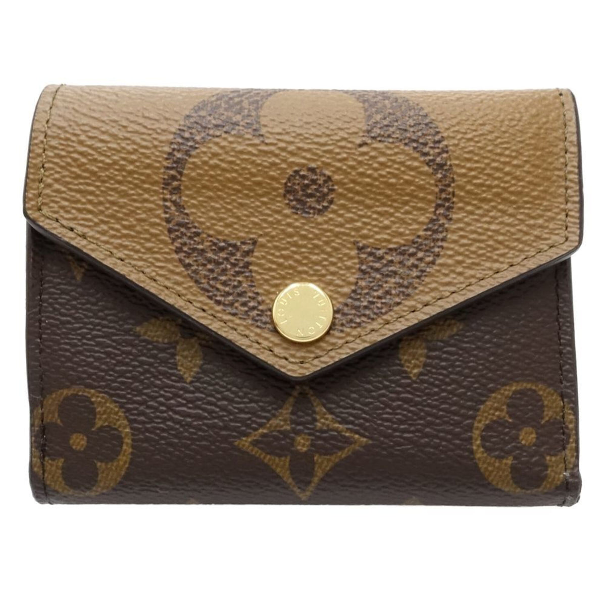 Louis Vuitton Monogram Beige Brown Monogram Wallet (Tri-Fold) (Pre-Owned)