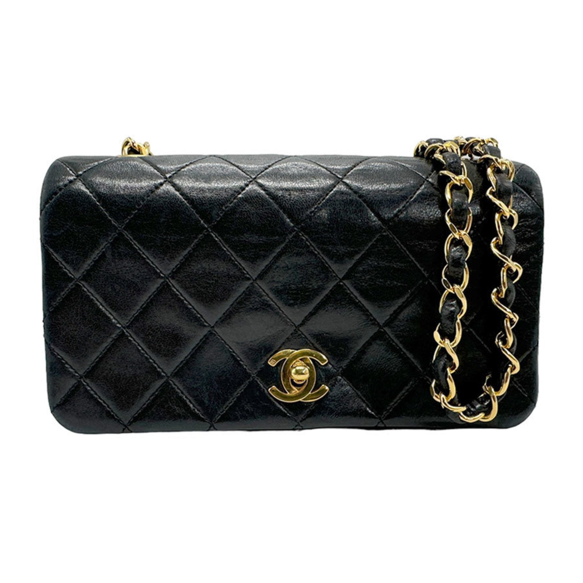 Chanel Black Leather Metal Shoulder Bag (Pre-Owned)