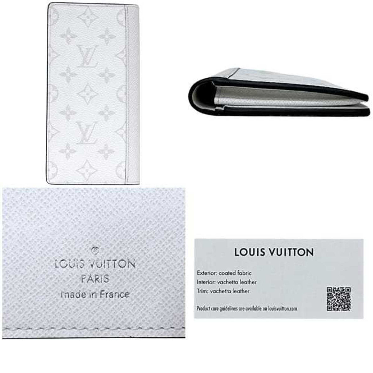 Louis Vuitton White Taiga Leather Monogram Long Wallet (Bi-Fold) (Pre-Owned)