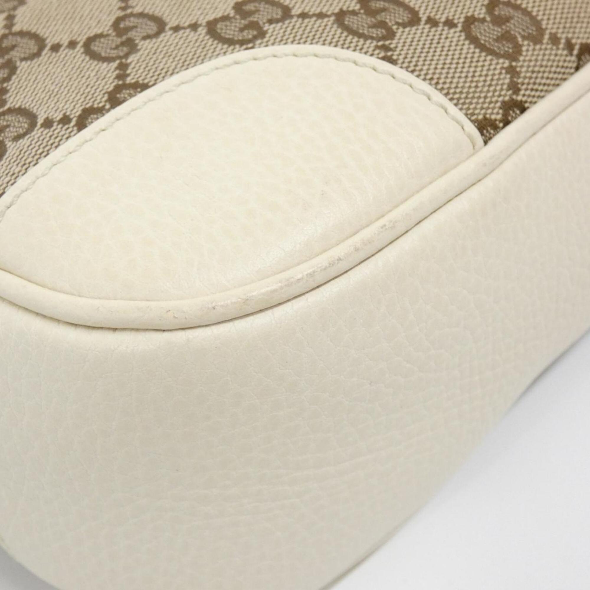 Gucci Gg Canvas Beige Ivory Gg Canvas Shoulder Bag (Pre-Owned)