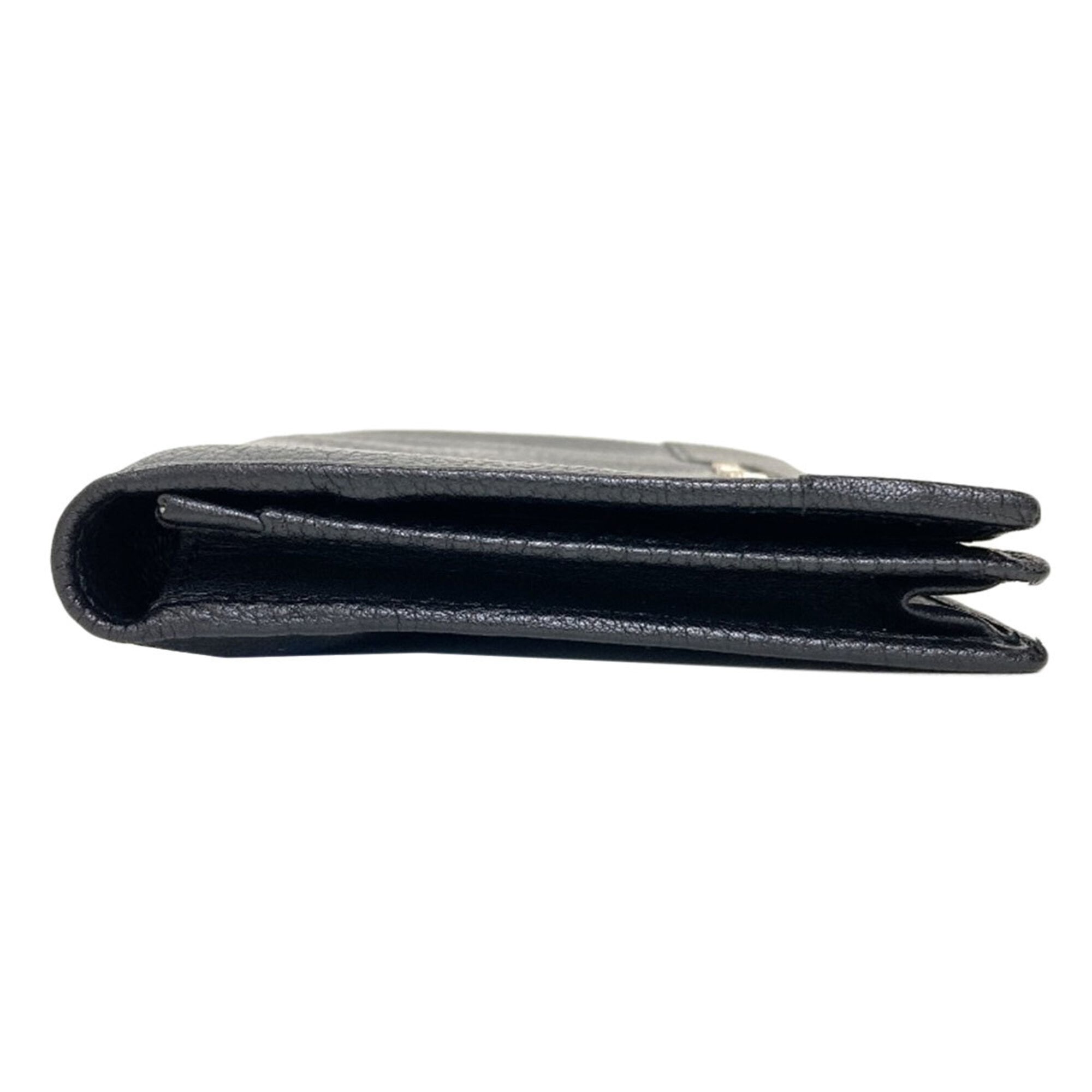 Bvlgari Black Leather Long Wallet (Bi-Fold) (Pre-Owned)