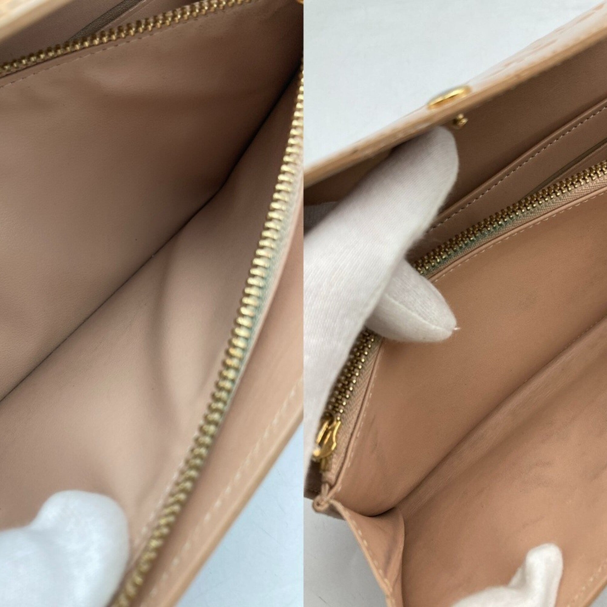 Louis Vuitton Vernis Beige Patent Leather Long Wallet (Bi-Fold) (Pre-Owned)