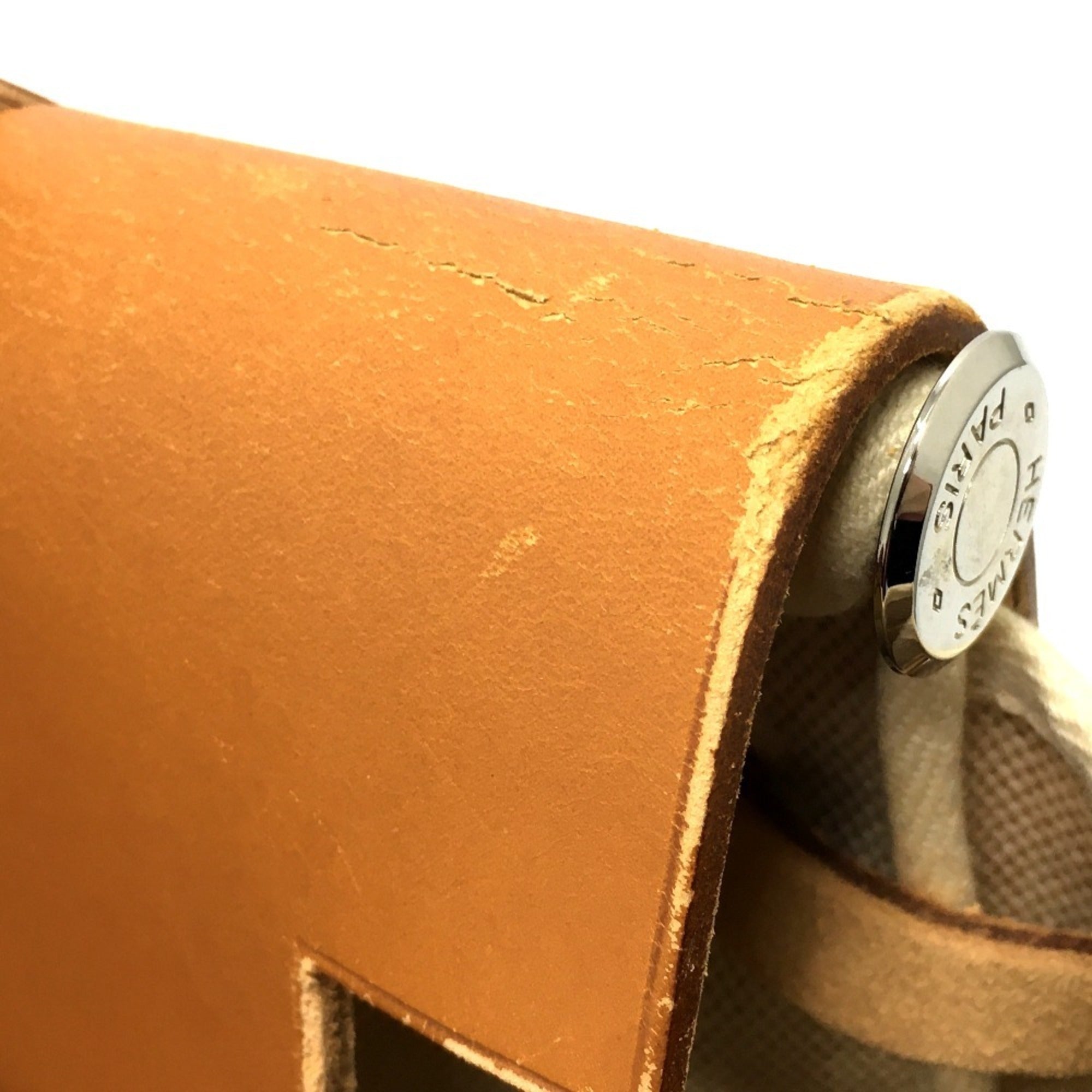 Hermes Her Bag Natural Canvas Leather Backpack (Pre-Owned)