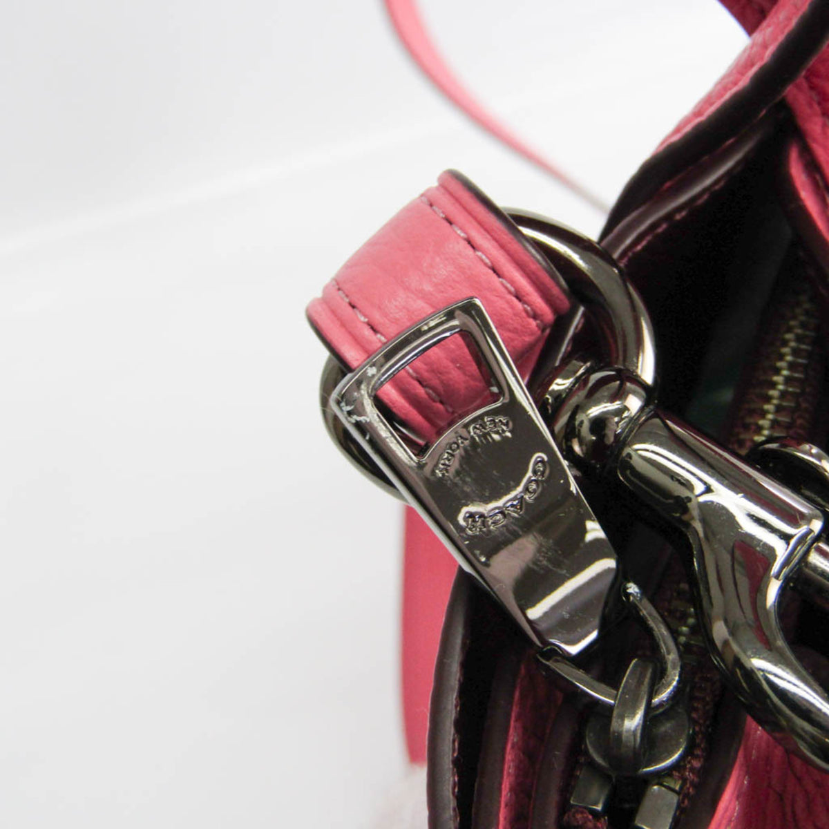 Coach Pink Leather Shoulder Bag Tote Bag (Pre-Owned)