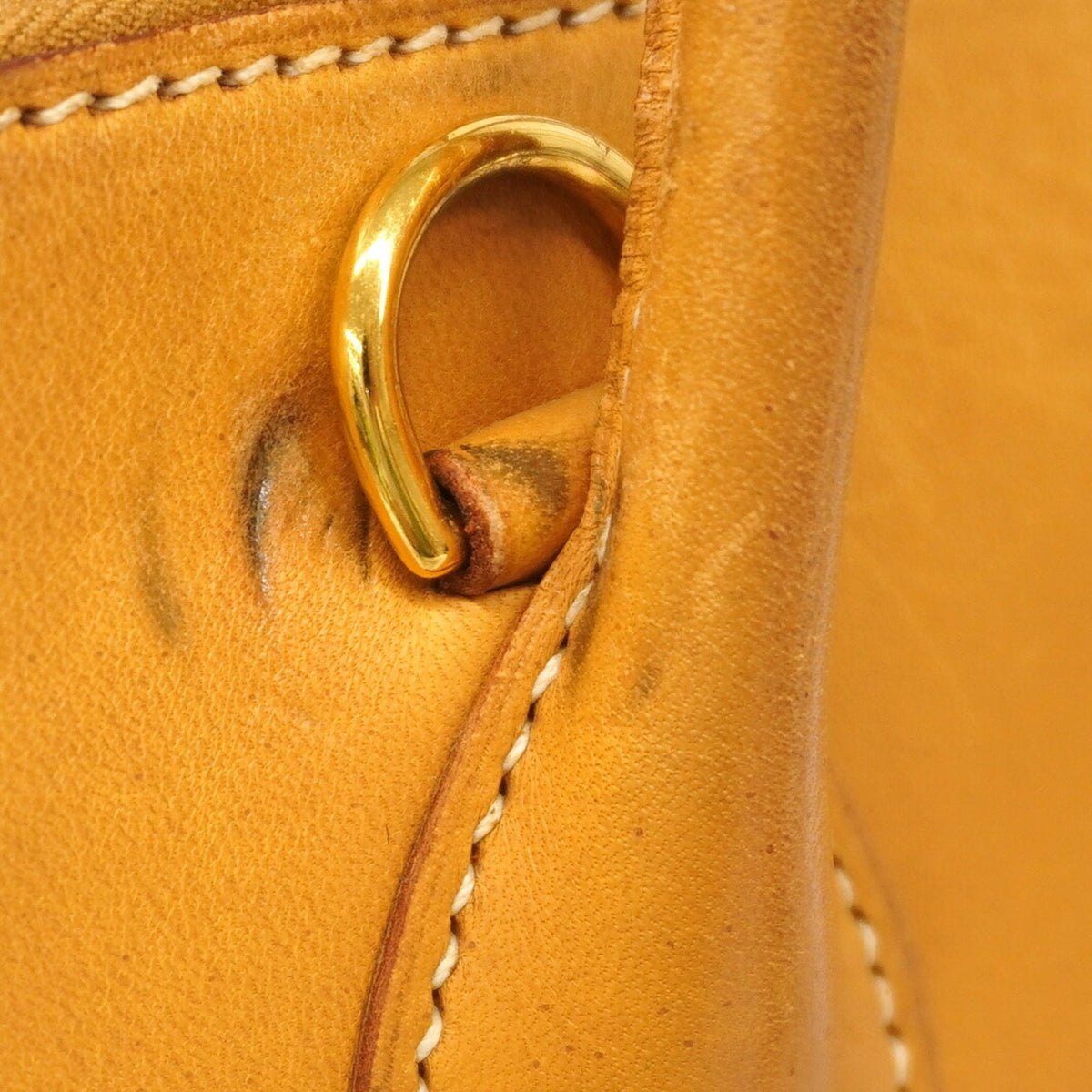 Hermes Natural Toile Jean Barenia Leather Handbag (Pre-Owned)