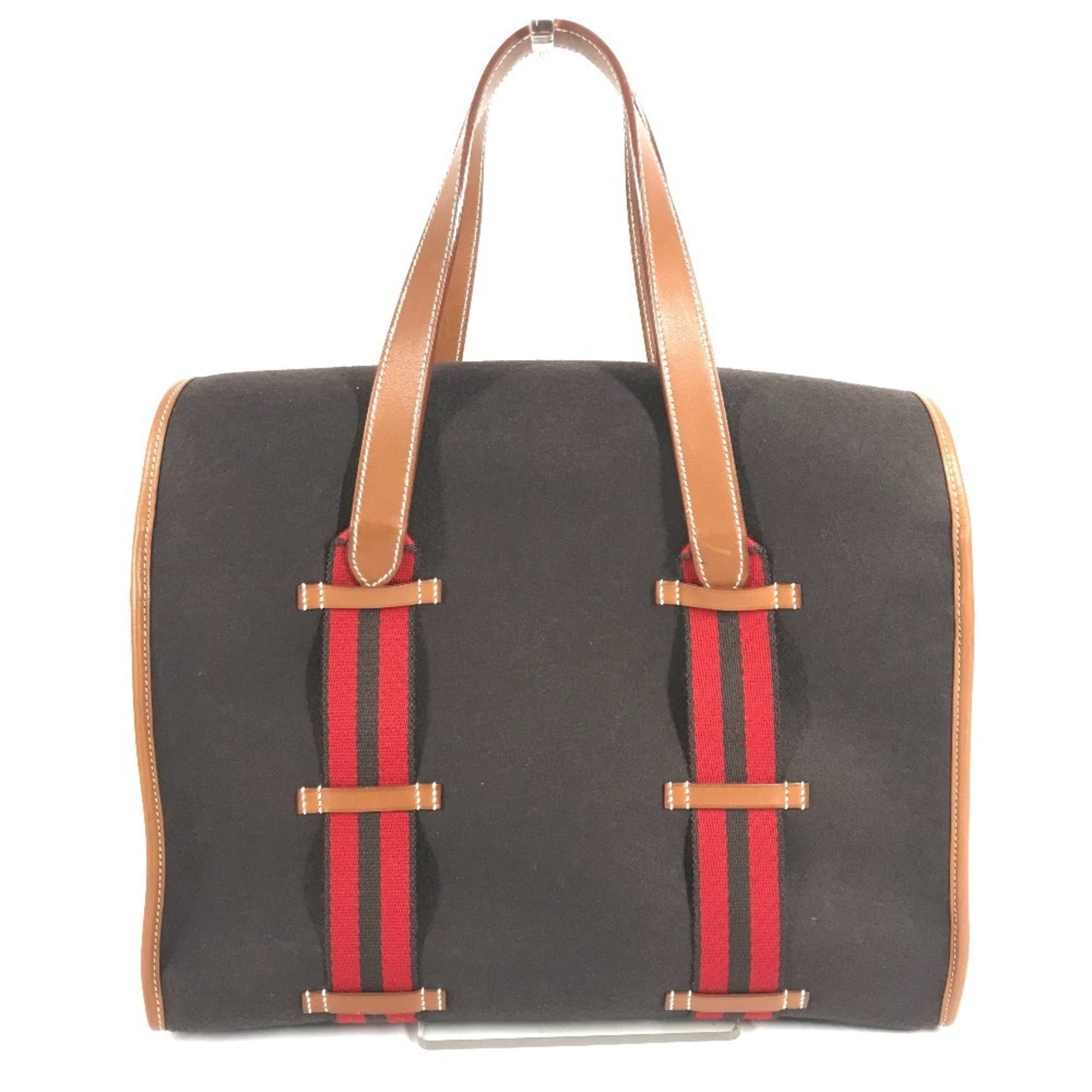 Hermes Brown Red Color Leather Silicone Handbag Tote Bag (Pre-Owned)