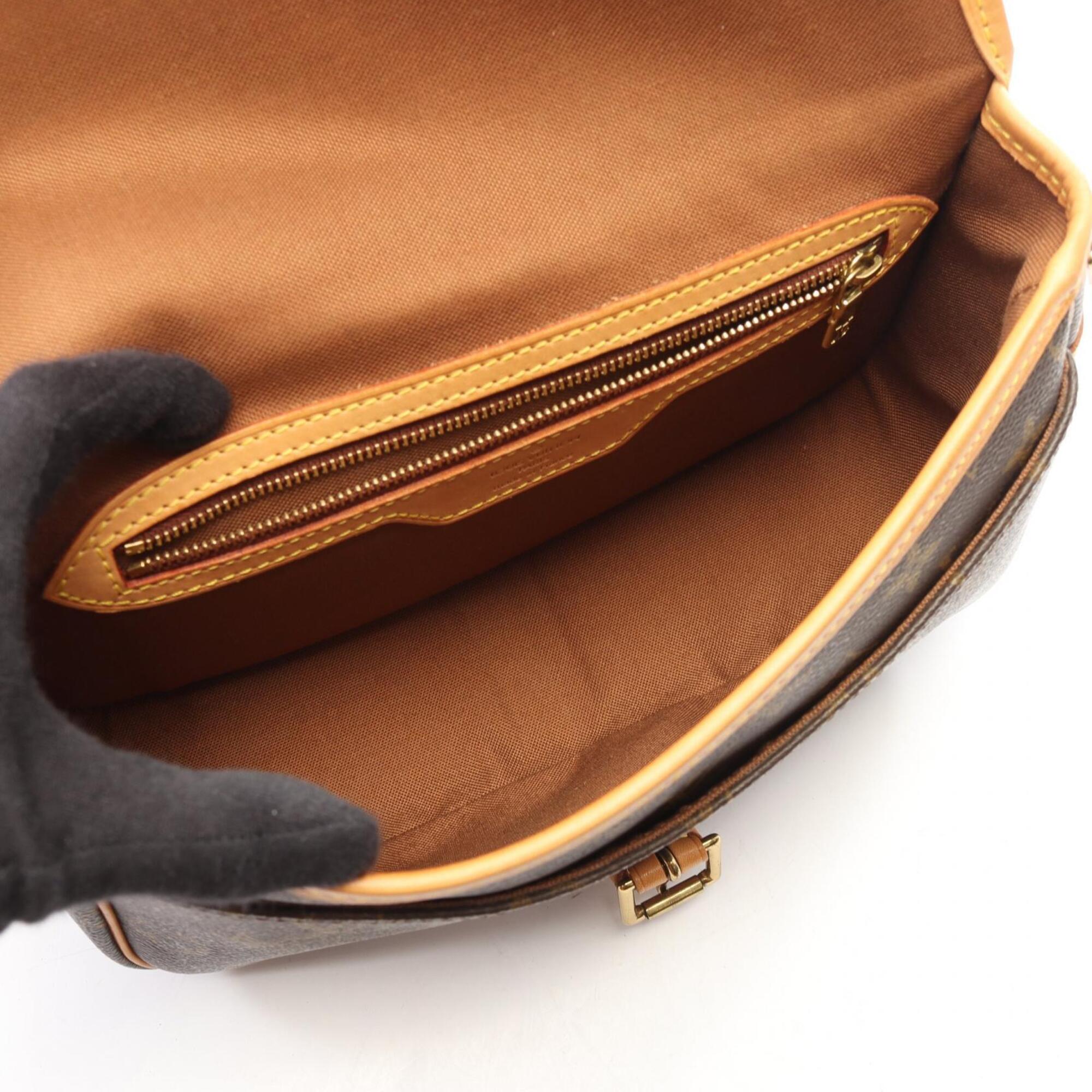 Louis Vuitton Brown Pvc Coated Canvas Leather Handbag Shoulder Bag (Pre-Owned)