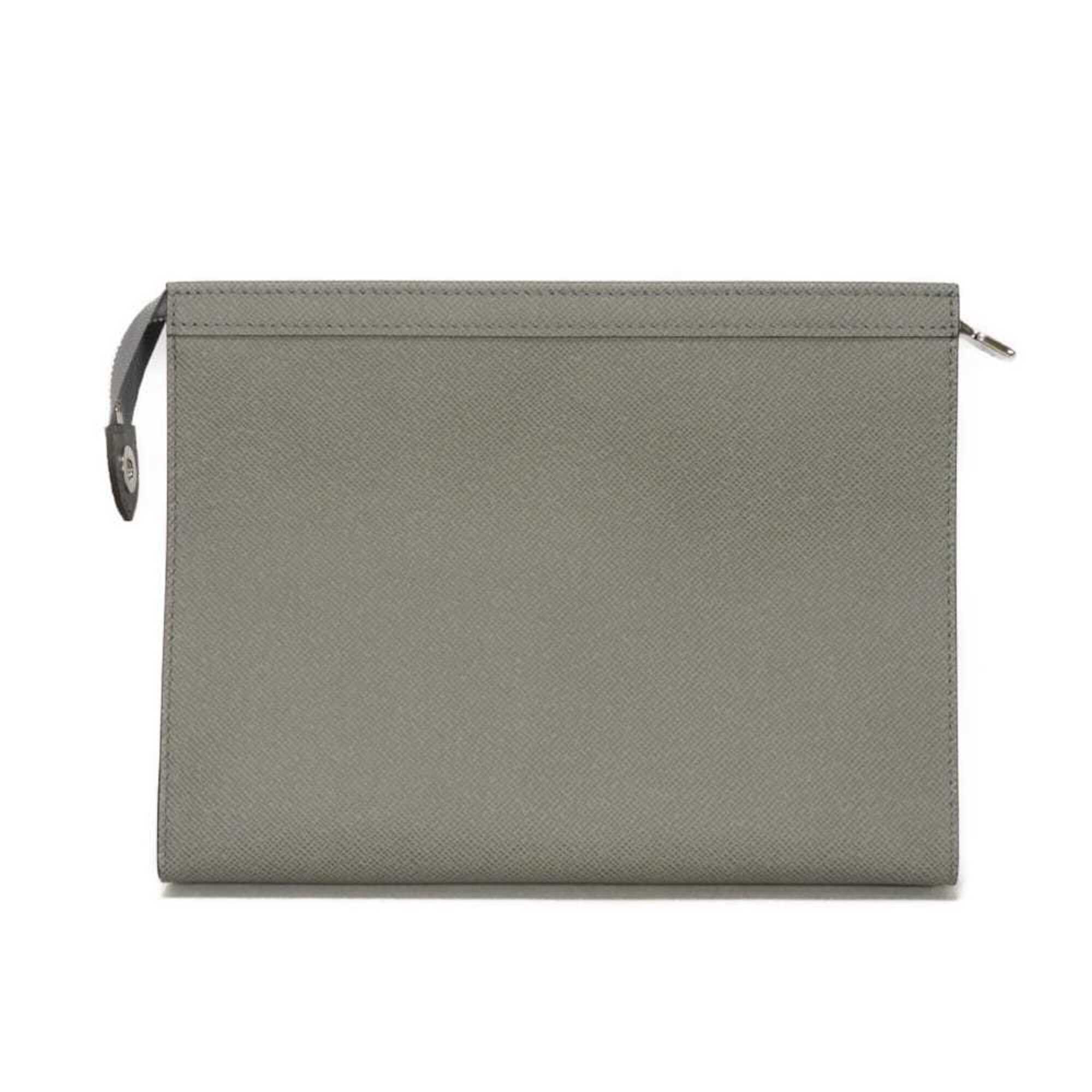 Louis Vuitton Glacier Gray Taiga Leather Clutch Bag Pochette (Pre-Owned)
