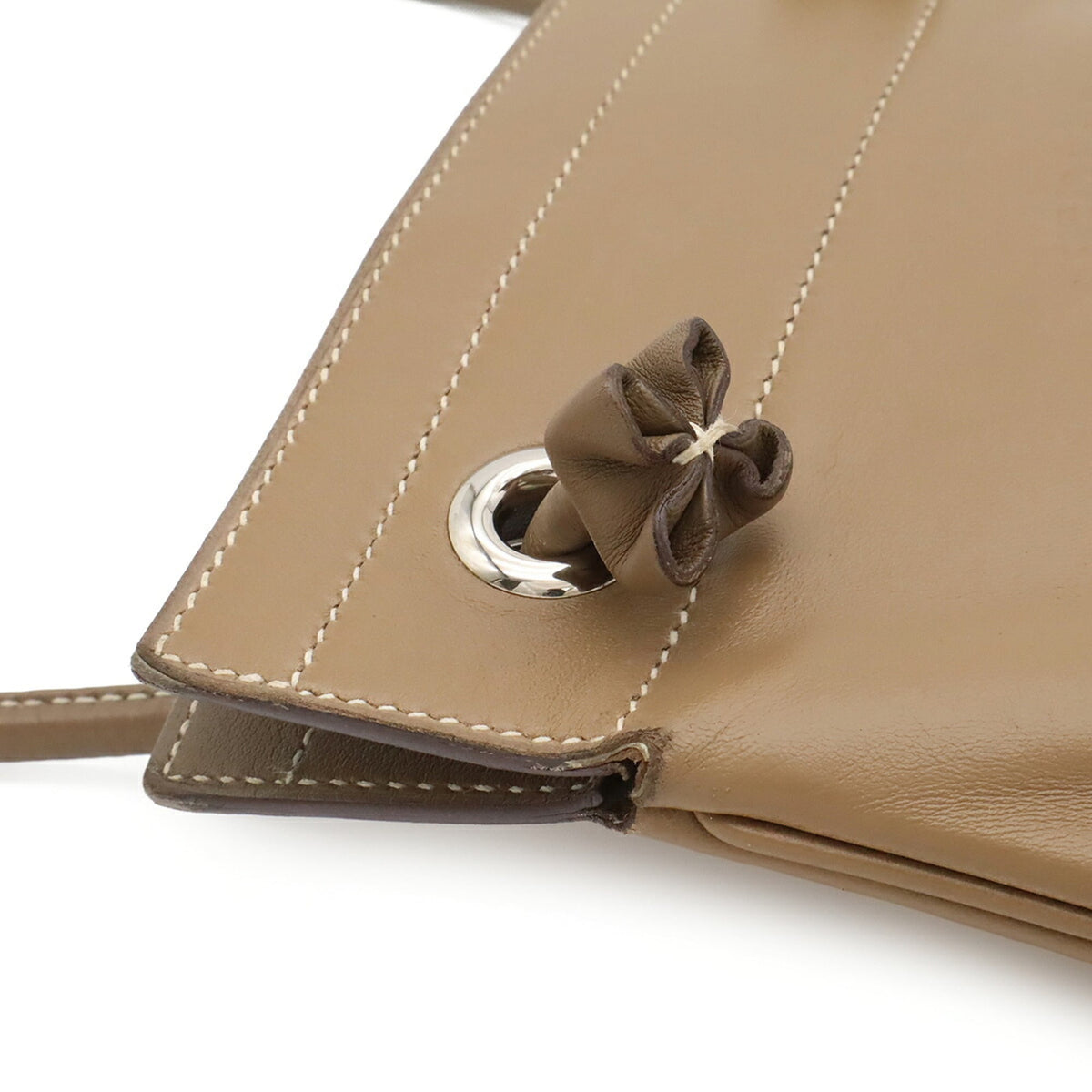 Hermes Etoupe Gray Swift Leather Pochette Shoulder Bag (Pre-Owned)