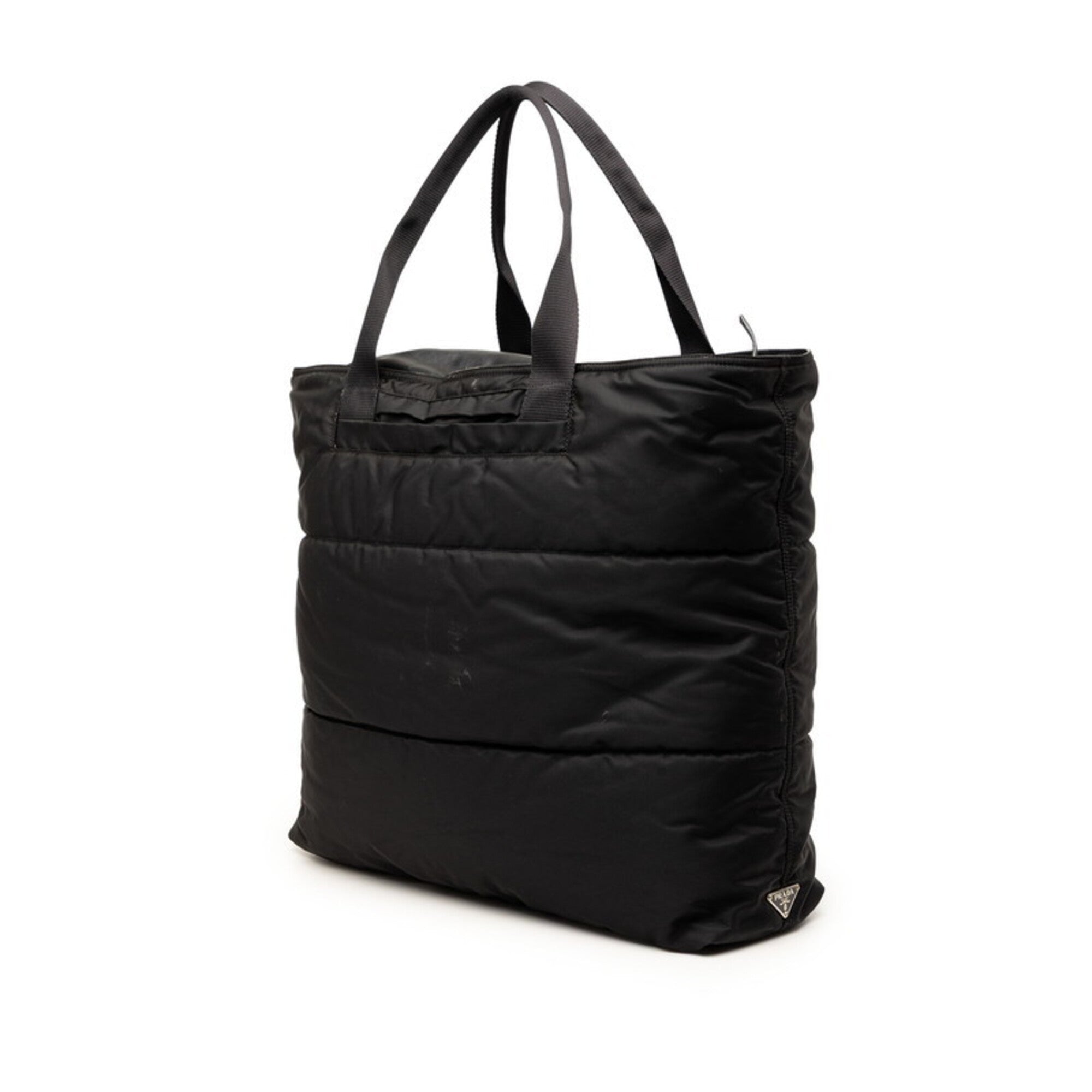 Prada Black Nylon Leather Boston Bag (Pre-Owned)