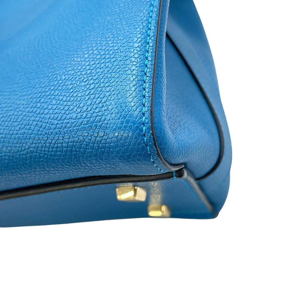 Valextra Blue Leather Handbag Shoulder Bag (Pre-Owned)