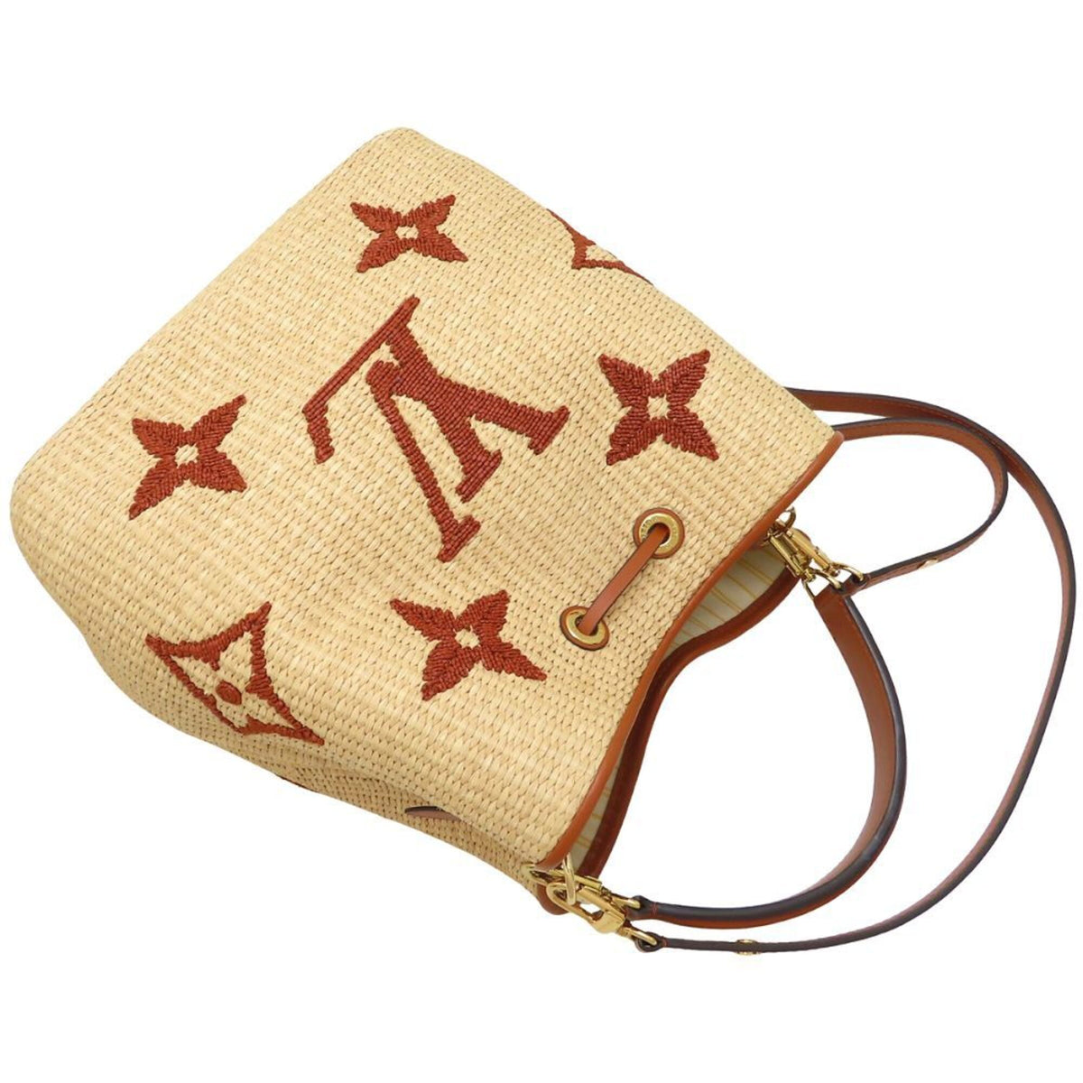 Louis Vuitton Brown Natural Raffia Leather Shoulder Bag (Pre-Owned)