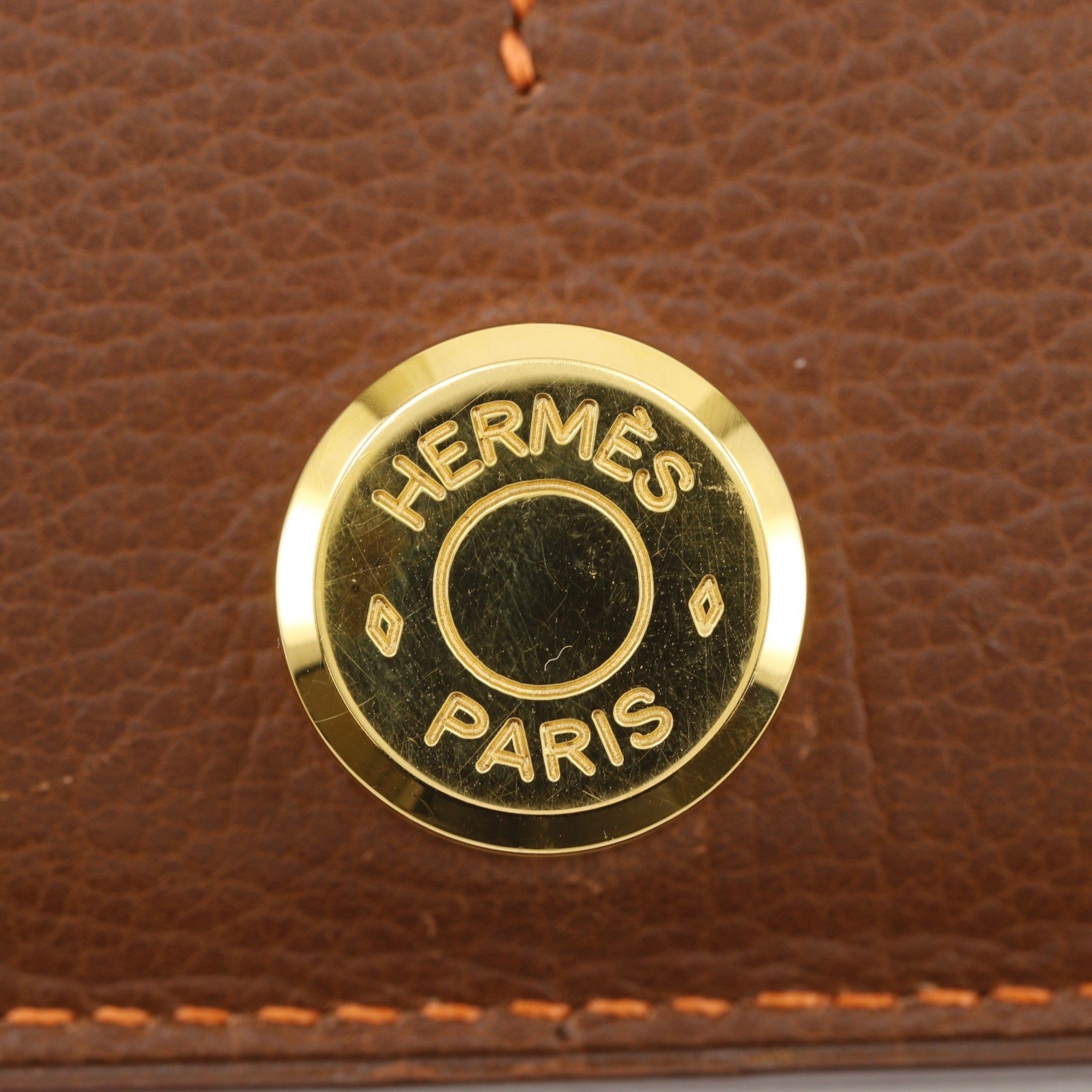Hermes Brown Togo Leather Long Wallet (Bi-Fold) (Pre-Owned)