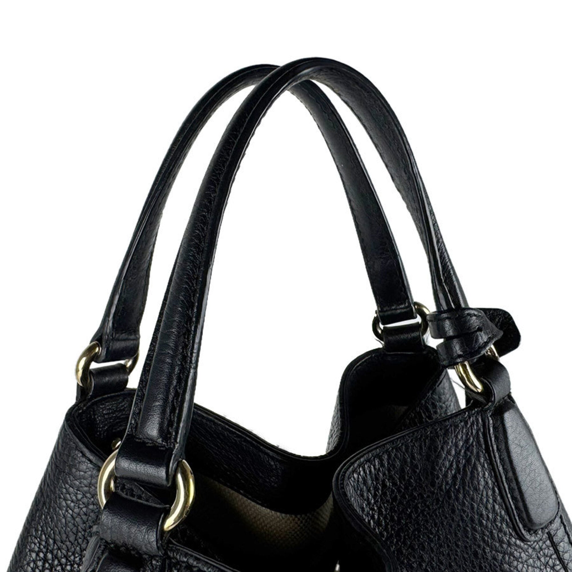 Gucci Black Leather Handbag Shoulder Bag (Pre-Owned)