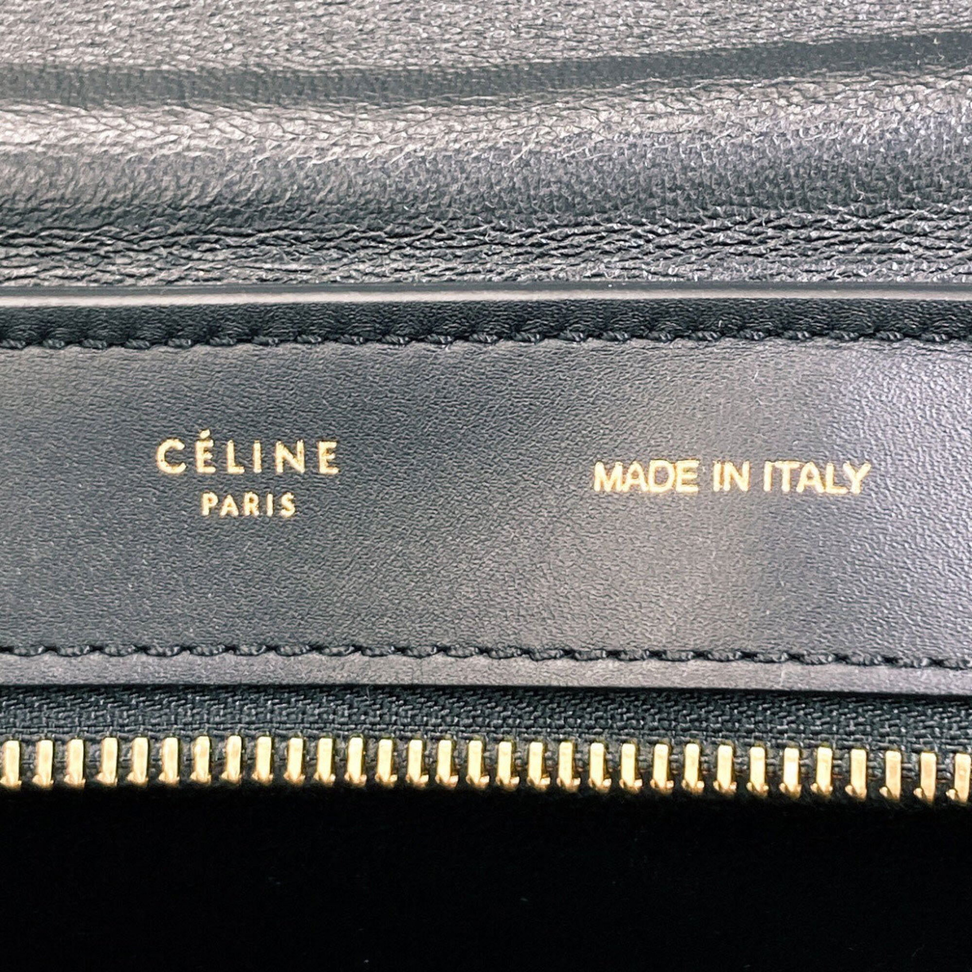 Celine Trapeze Black White Leather Handbag (Pre-Owned)