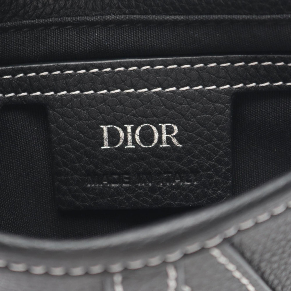 Christian Dior Black Leather Handbag Saddle Bag Shoulder Bag (Pre-Owned)
