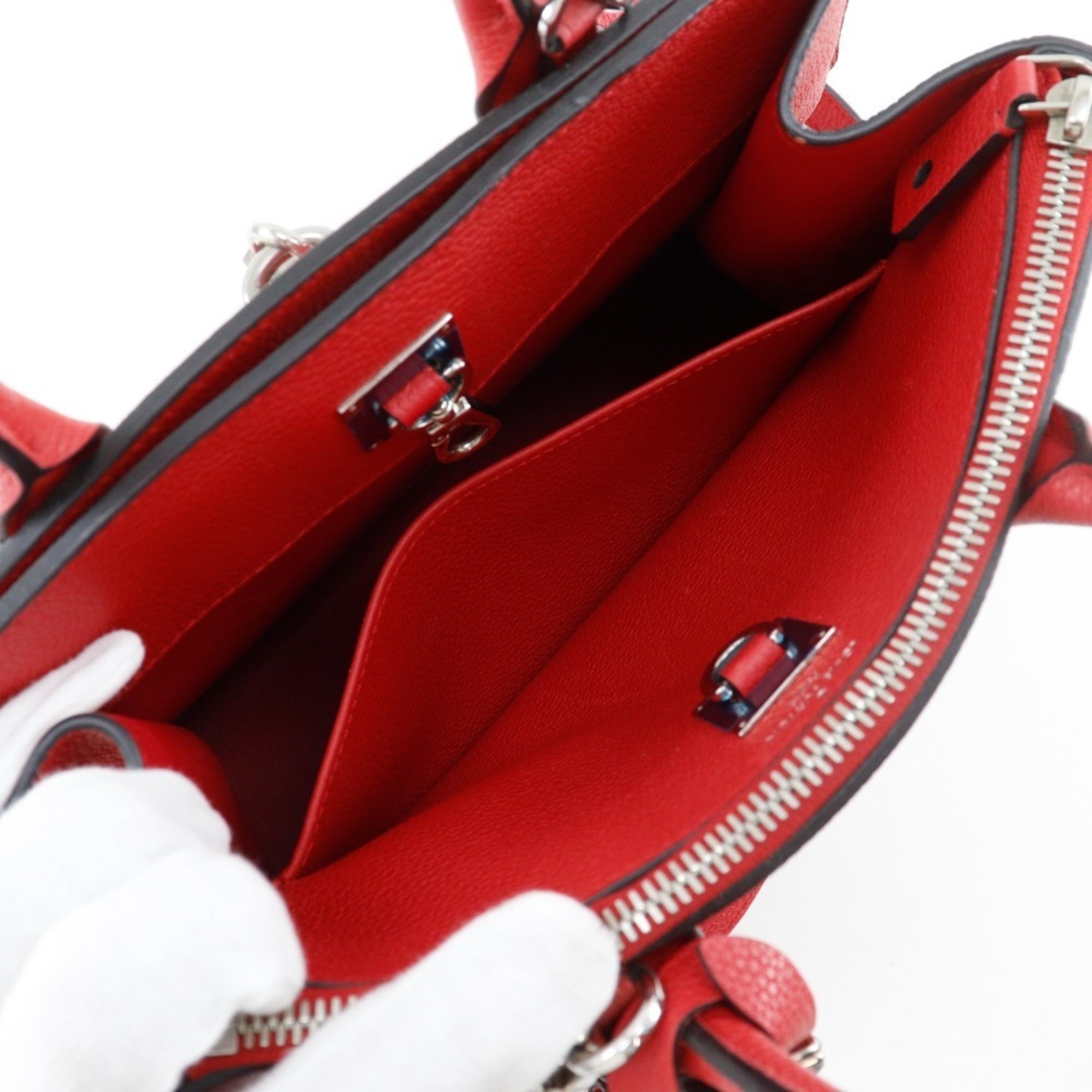 Louis Vuitton Red Color Rouge Leather Handbag Shoulder Bag (Pre-Owned)