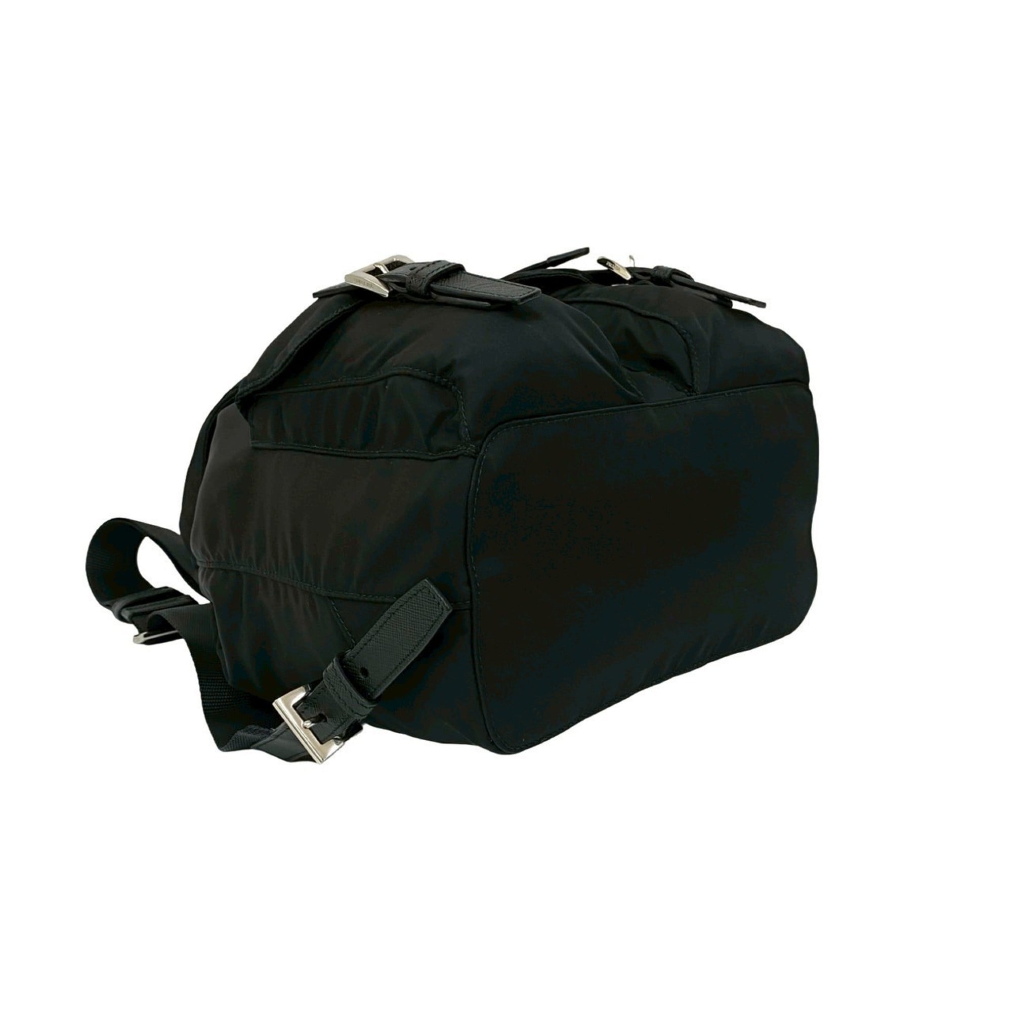 Prada Black Nylon Leather Backpack (Pre-Owned)