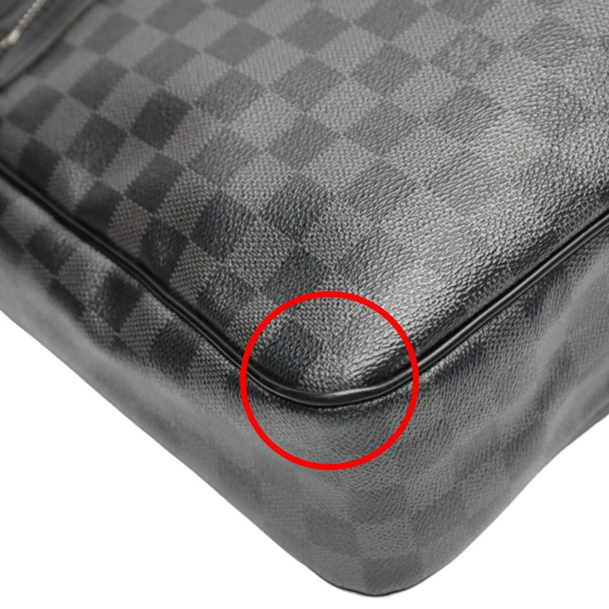 Louis Vuitton Damier Graphite Black Leather Shoulder Bag (Pre-Owned)