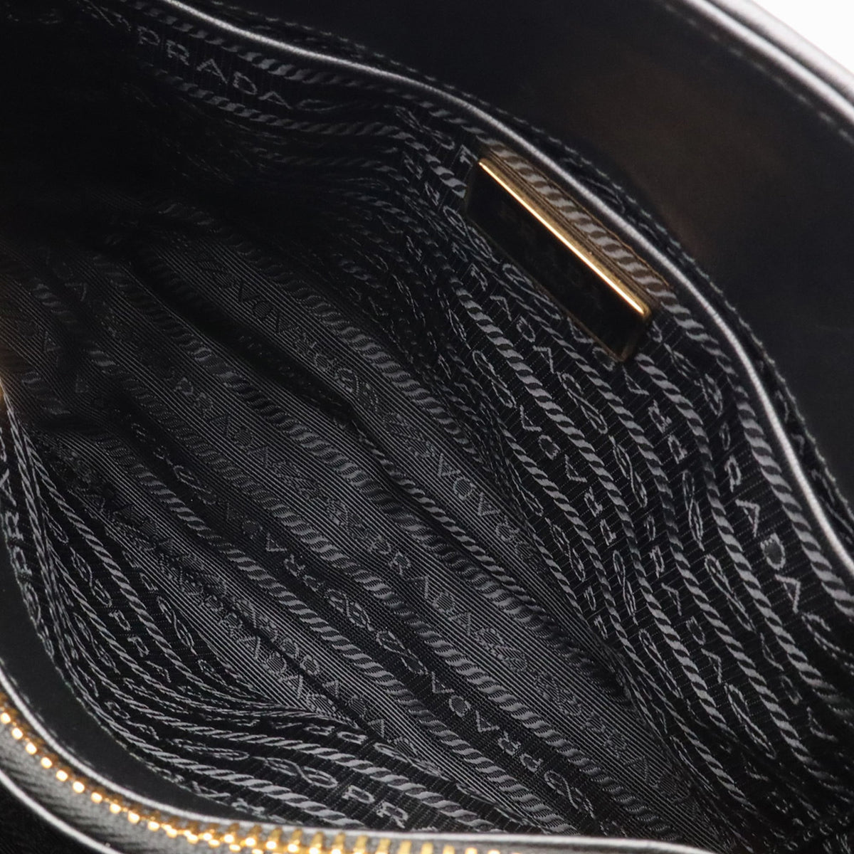 Prada Black Nero Nylon Leather Handbag Shoulder Bag (Pre-Owned)